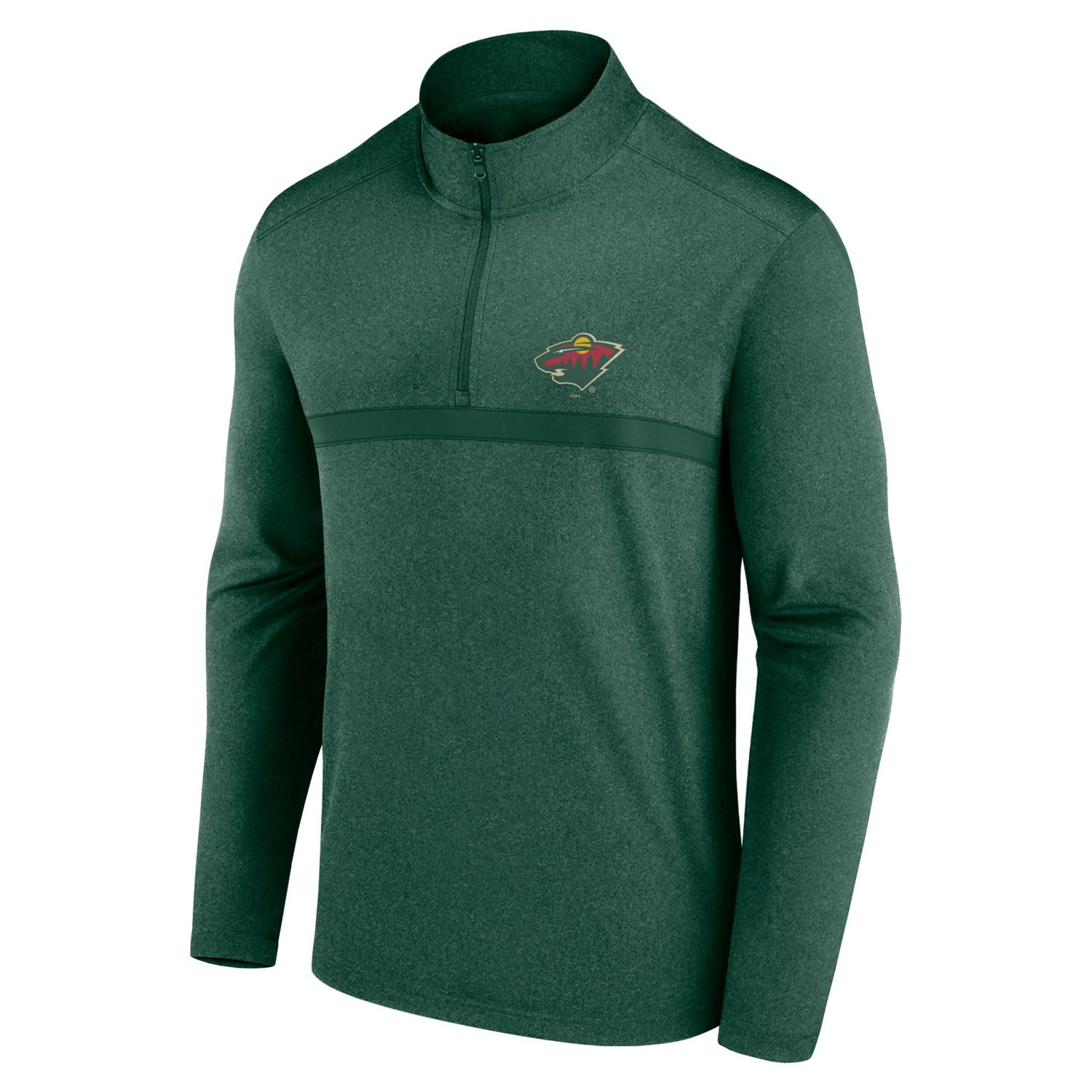 Dark Heather Minnesota Wild Head-to-Head Raglan Quarter-Zip Top - view number 2