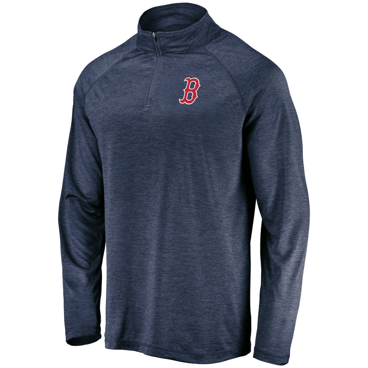 Fanatics Boston Red Sox Iconic Striated Primary Logo Raglan Quarter-Zip Pullover Jacket - view number 2