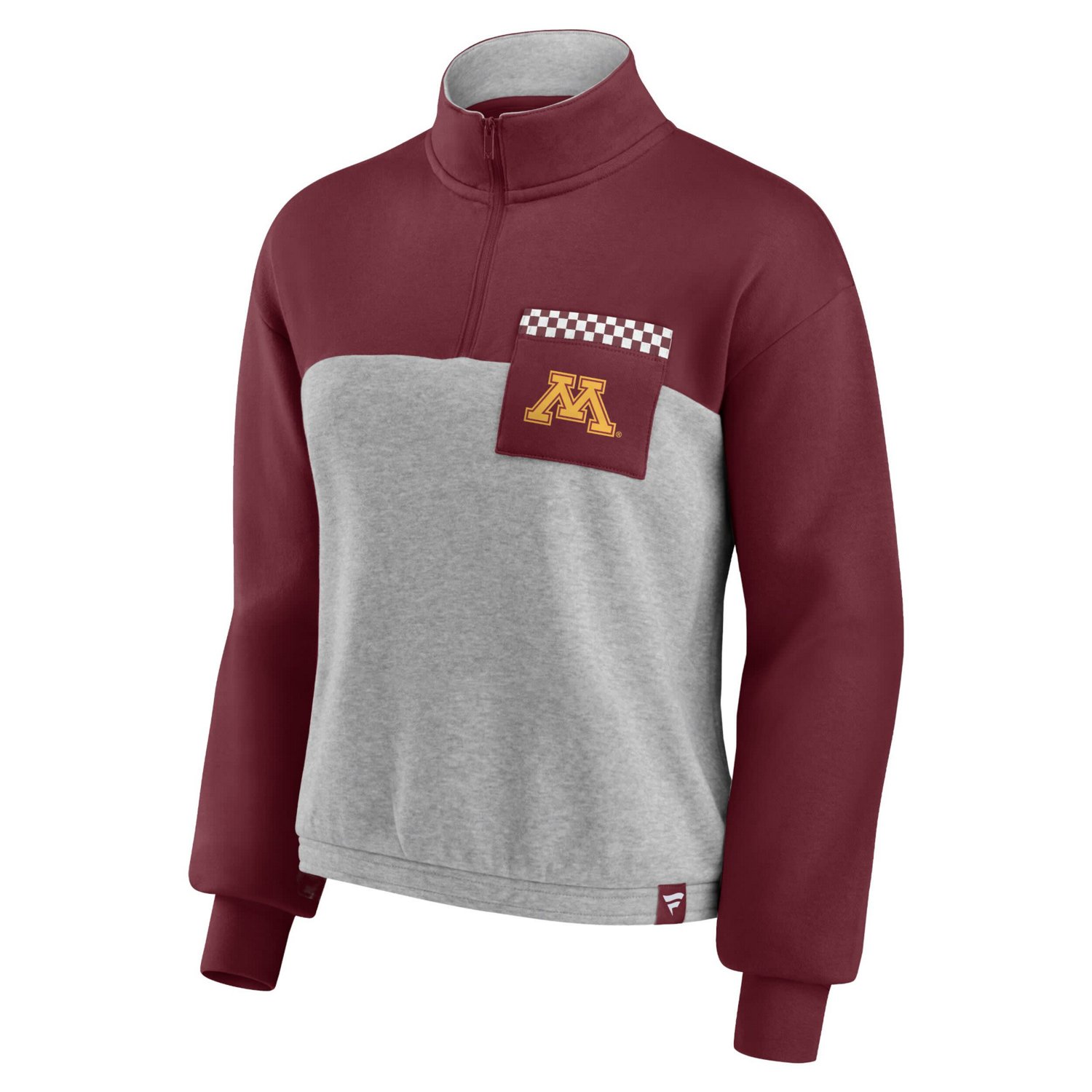 Fanatics Branded /Heathered Gray Minnesota Golden Gophers Sideline to Sideline Colorblock Quarter-Zip Jacket - view number 2