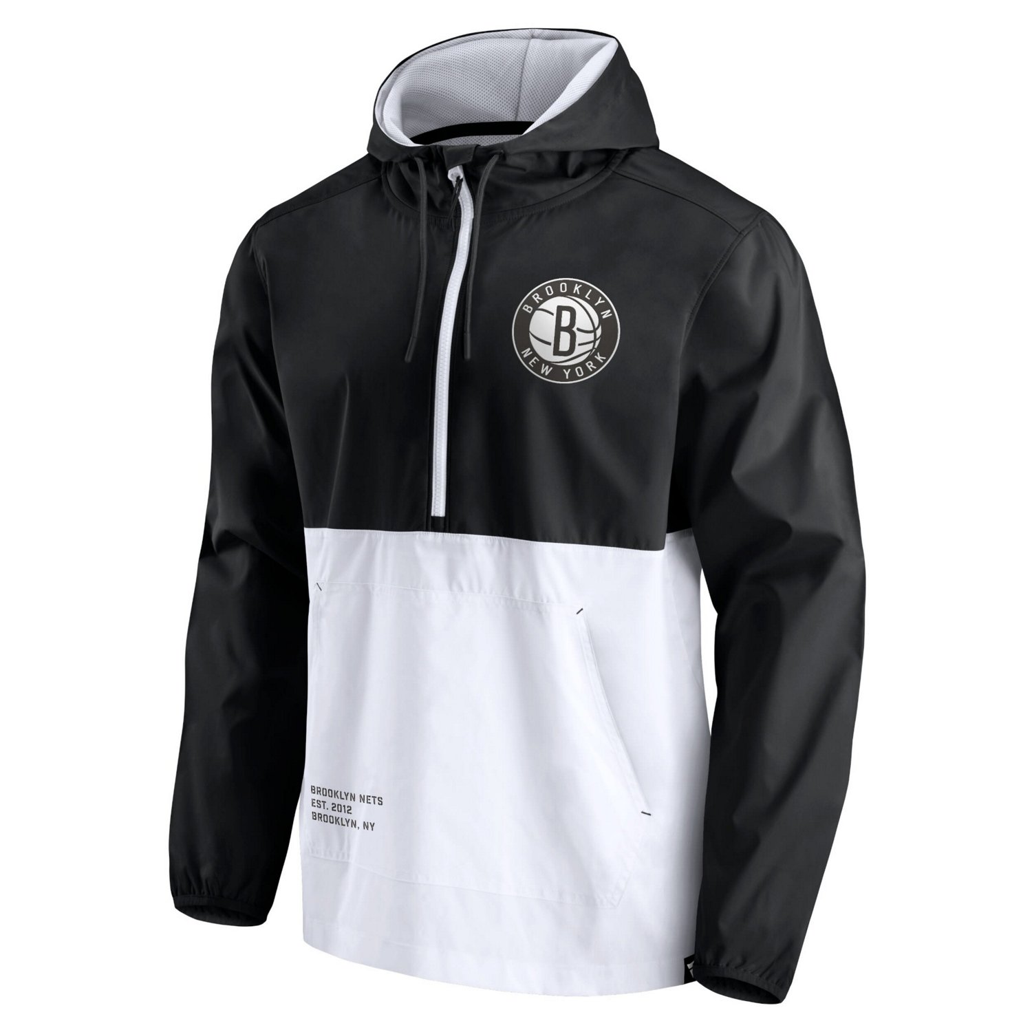 Fanatics Branded /White Brooklyn Nets Anorak Block Party Windbreaker Half-Zip Hoodie Jacket                                      - view number 2