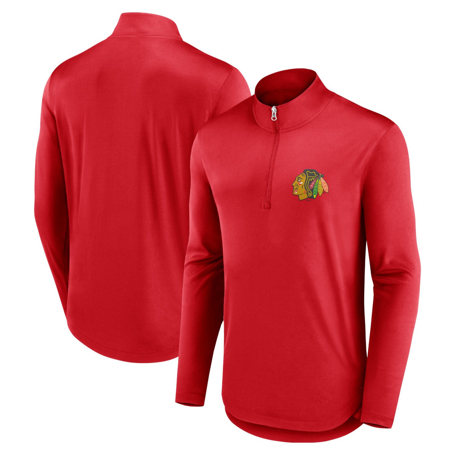 Fanatics Chicago Blackhawks Mock Neck Quarter-Zip Top
