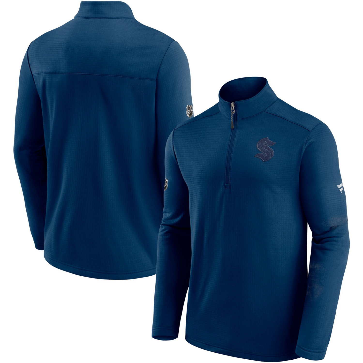 Fanatics Deep Sea Seattle Kraken Authentic Pro Travel and Training Quarter-Zip Jacket