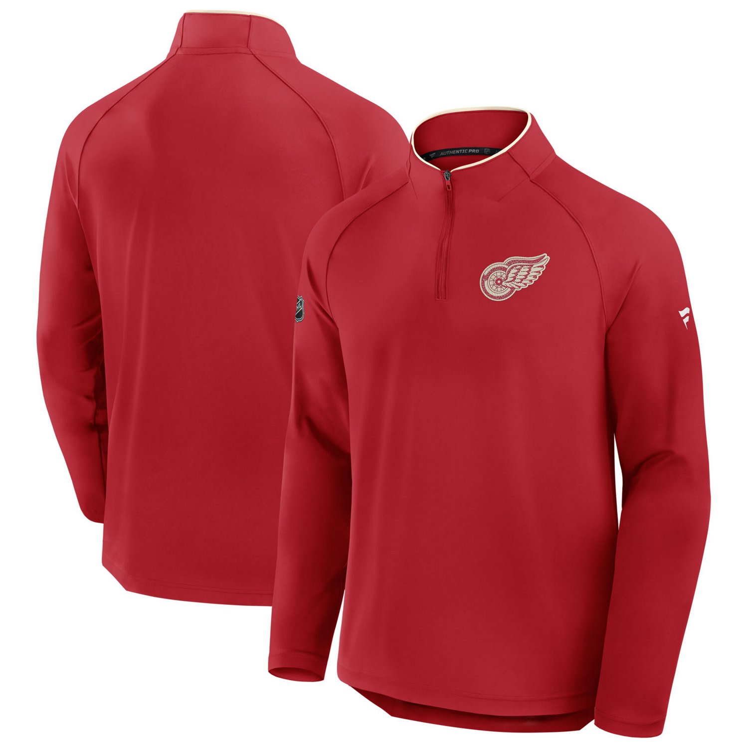 Fanatics Detroit Wings Authentic Pro Rink Training Centennial Raglan Quarter-Zip Pullover - view number 4