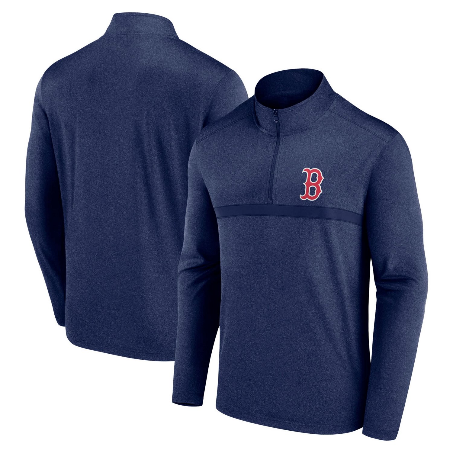 Fanatics Heather Boston Red Sox Head-to-Head Quarter-Zip Pullover                                                                - view number 1