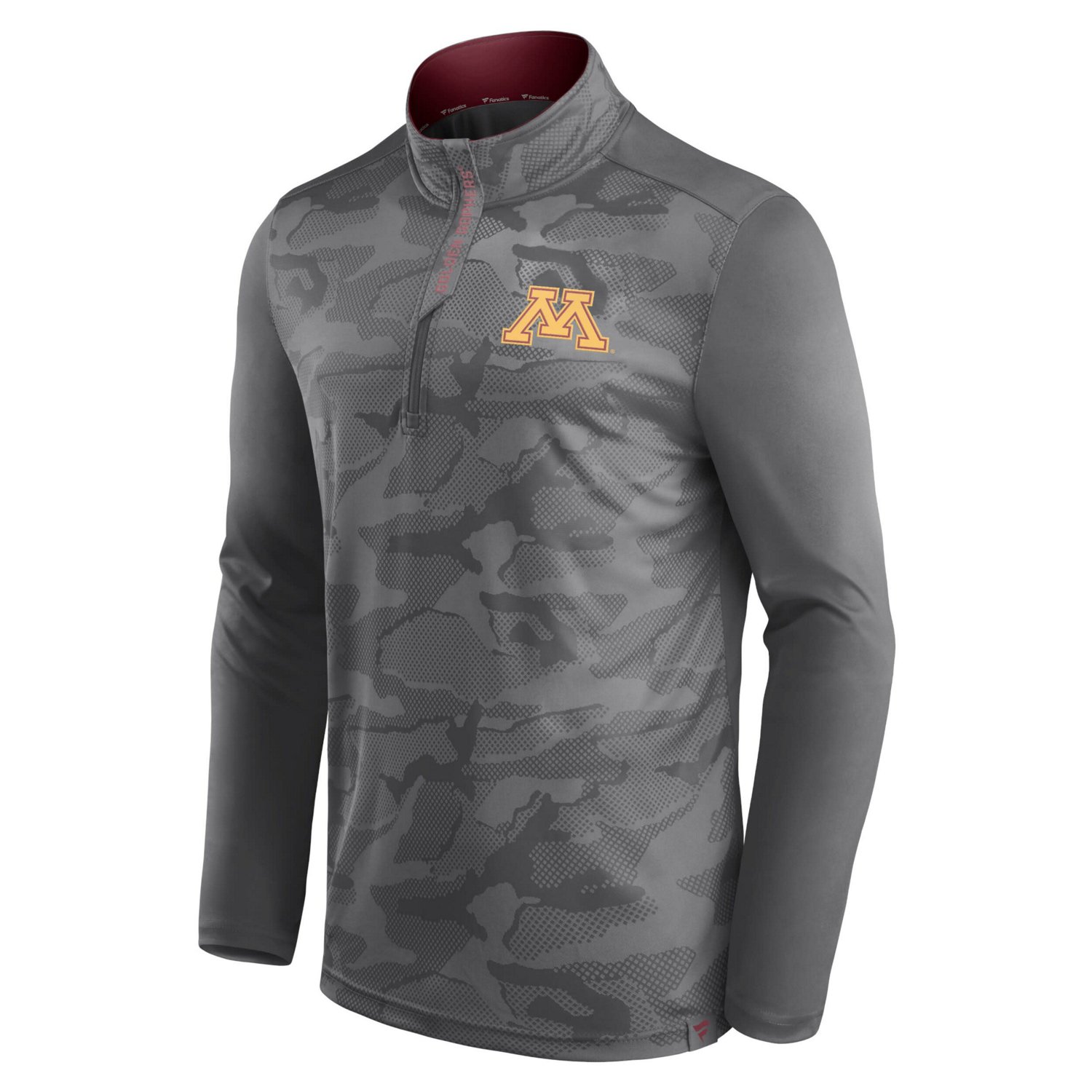 Fanatics Minnesota Golden Gophers Depth Chart Camo Jacquard Quarter-Zip Jacket                                                   - view number 2
