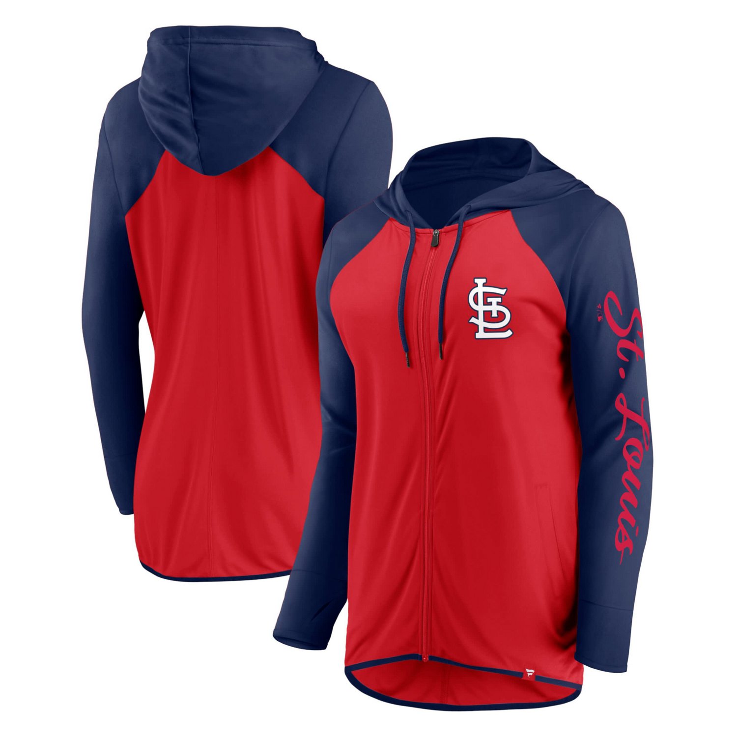 Fanatics Navy St Louis Cardinals Script Sleeve Full-Zip Hoodie