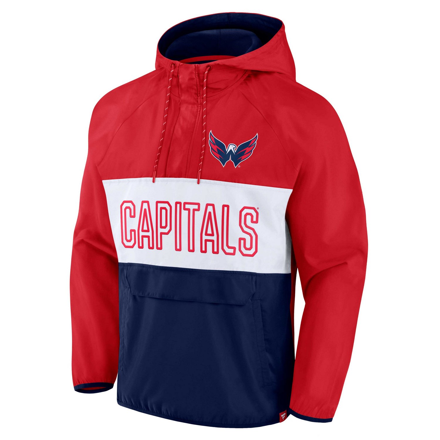 Fanatics /Navy Washington Capitals Backhand Shooter Defender Anorak Raglan Hoodie Quarter-Zip Jacket                             - view number 2