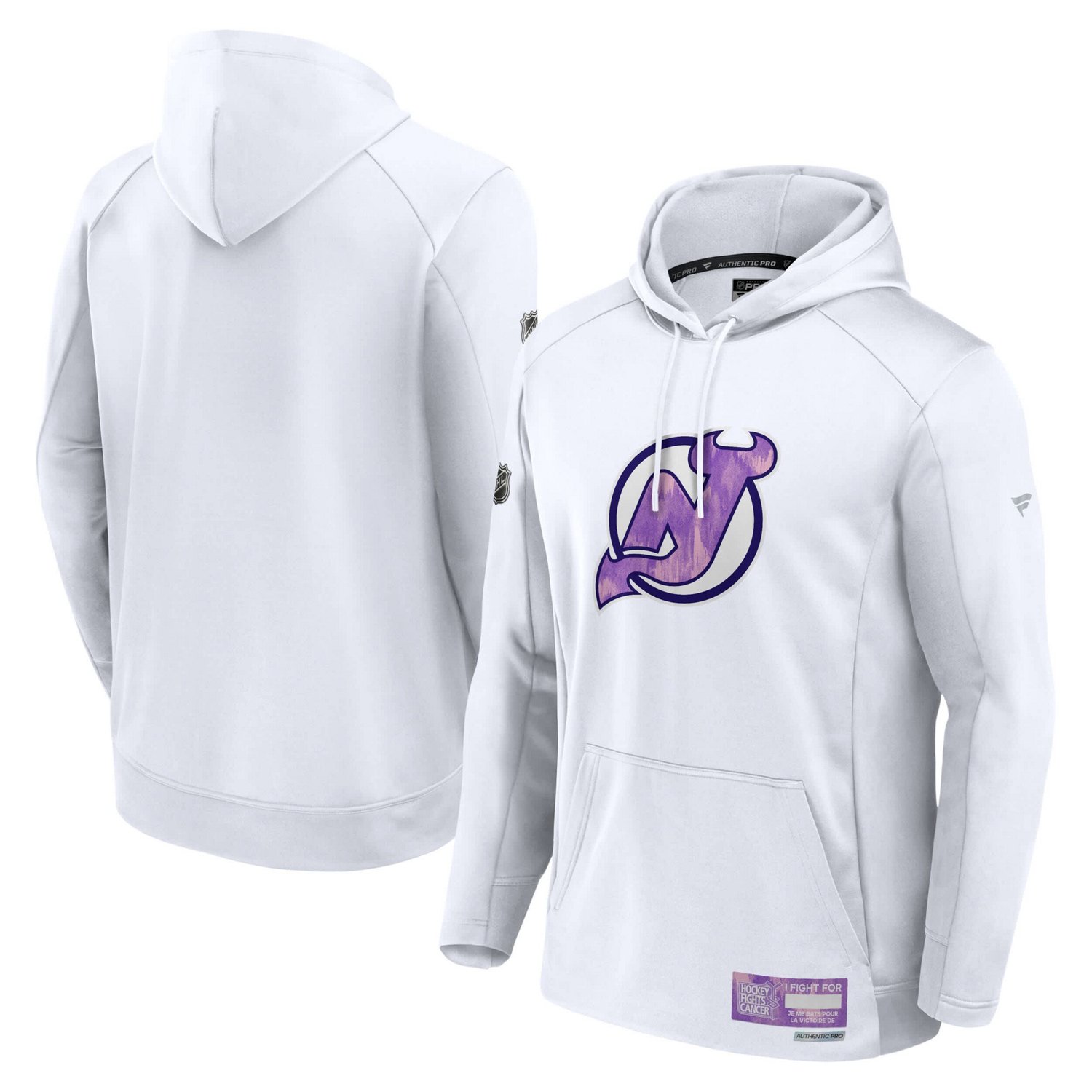 Fanatics New Jersey Devils Authentic Pro Hockey Fights Cancer Pullover Hoodie - view number 1