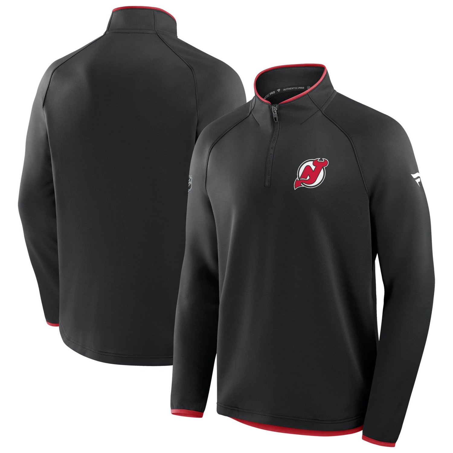 Fanatics New Jersey Devils Authentic Pro Rink Raglan Quarter-Zip Pullover - view number 4