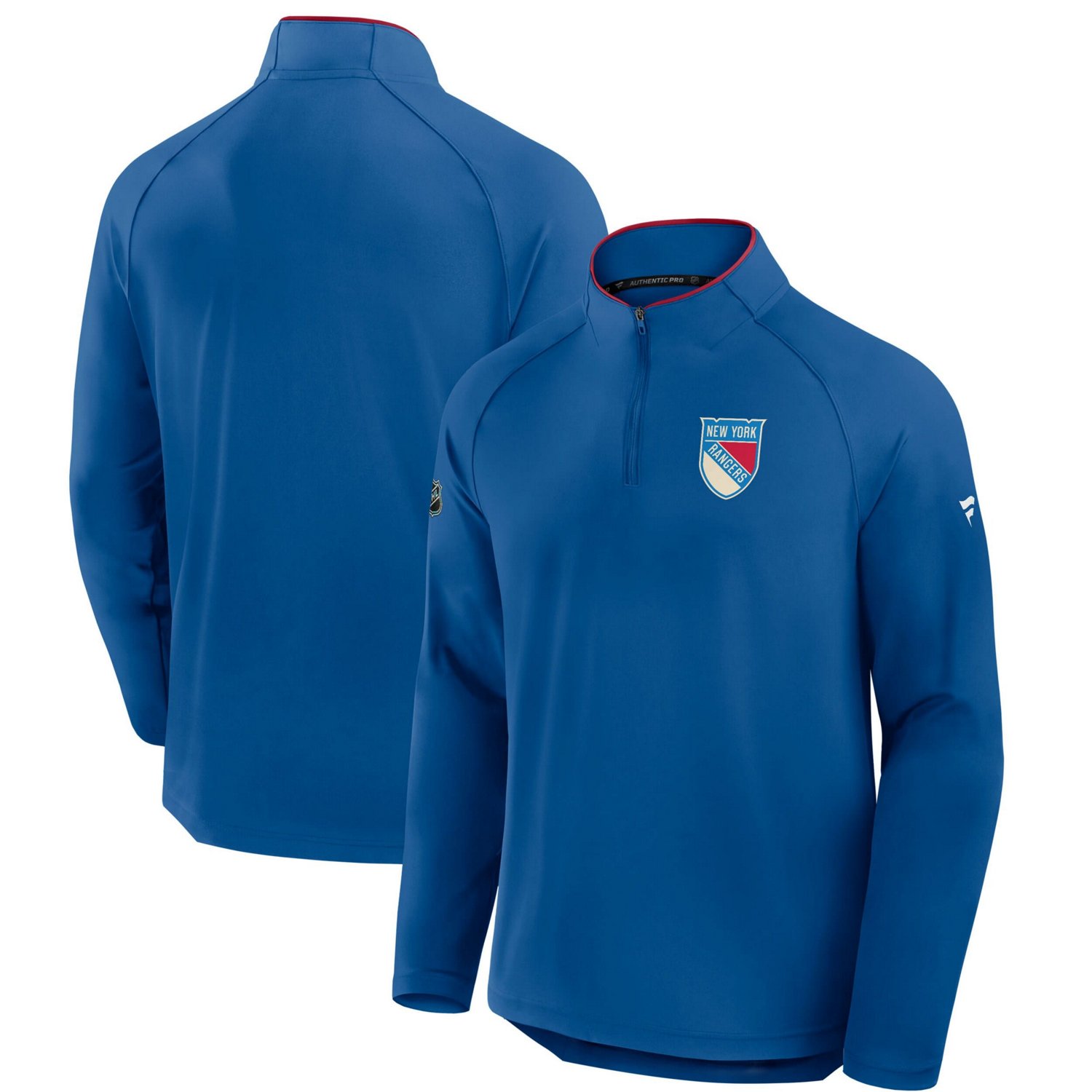 Fanatics New York Rangers Authentic Pro Rink Training Centennial Raglan Quarter-Zip Pullover - view number 4