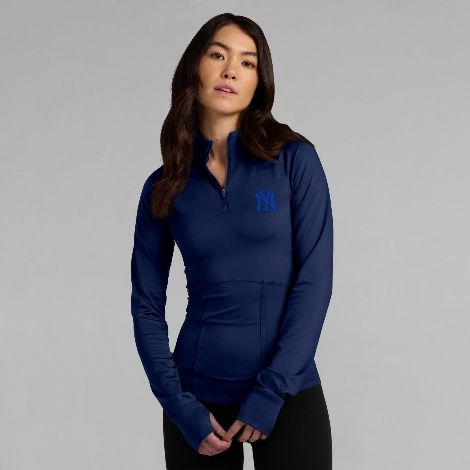Fanatics New York Yankees Elements Raglan Tri-Blend Quarter-Zip Top