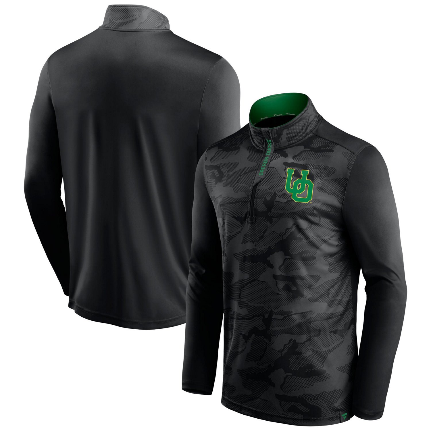 Fanatics Oregon Ducks Depth Chart Camo Jacquard Quarter-Zip Jacket