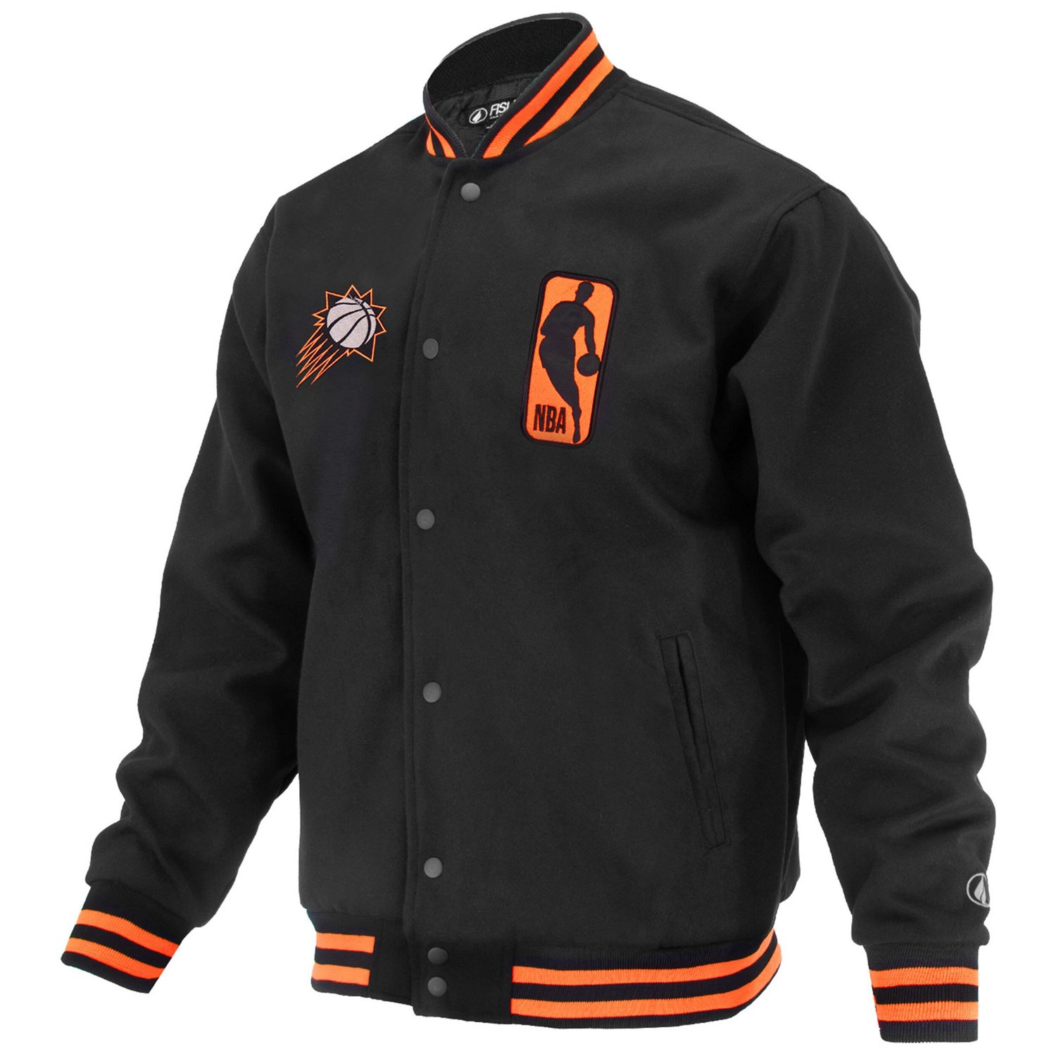 FISLL Adults' Phoenix Suns Logoman Shadow Collection Full Snap Varsity Jacket - view number 2
