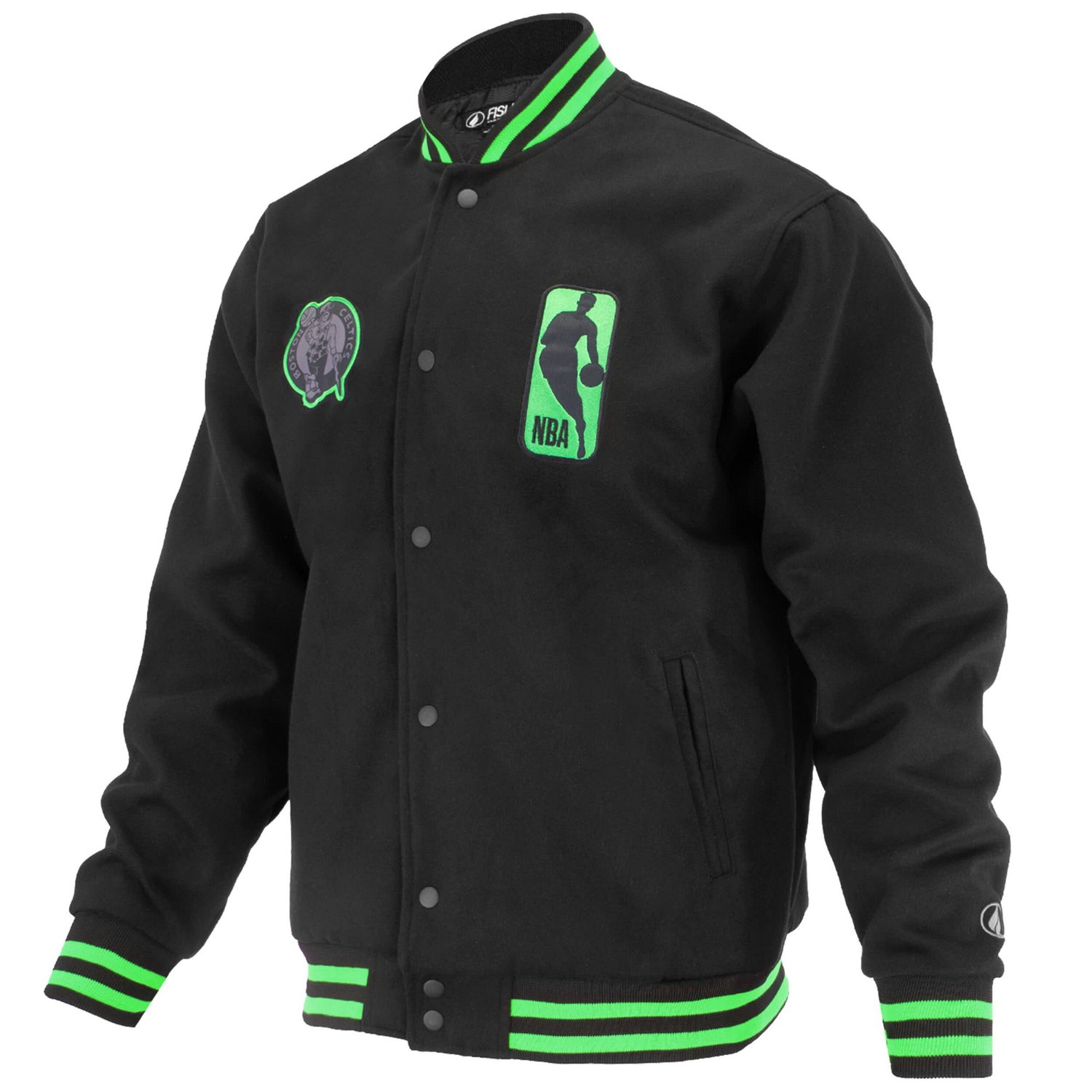 FISLL Boston Celtics Logoman Shadow Collection Full-Snap Varsity Jacket - view number 2