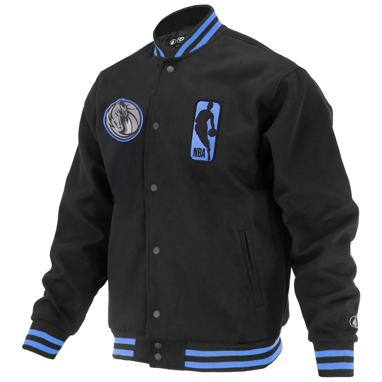 Unisex FISLL Dallas Mavericks Logoman Shadow Collection Full-Snap Varsity Jacket - view number 2