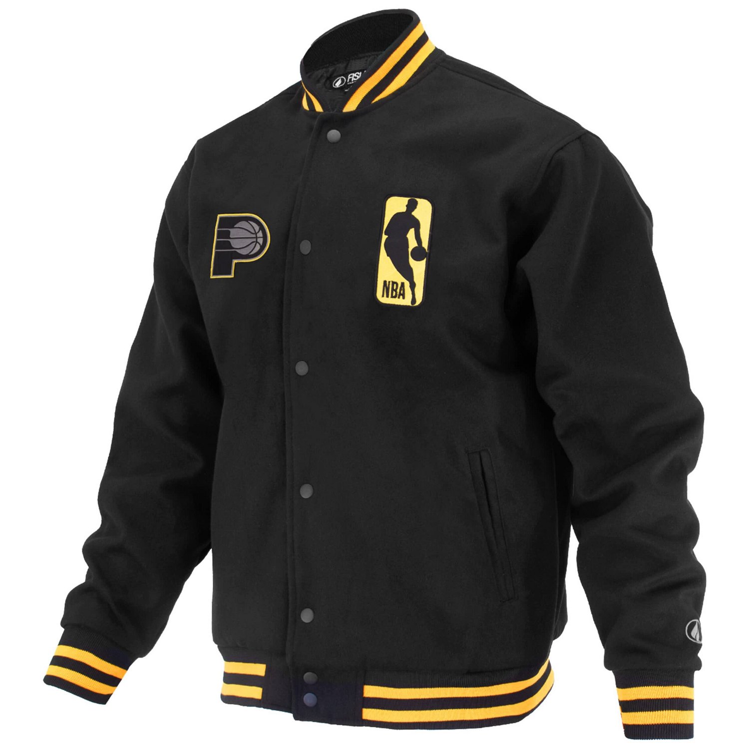 FISLL Indiana Pacers Logoman Shadow Collection Full-Snap Varsity Jacket