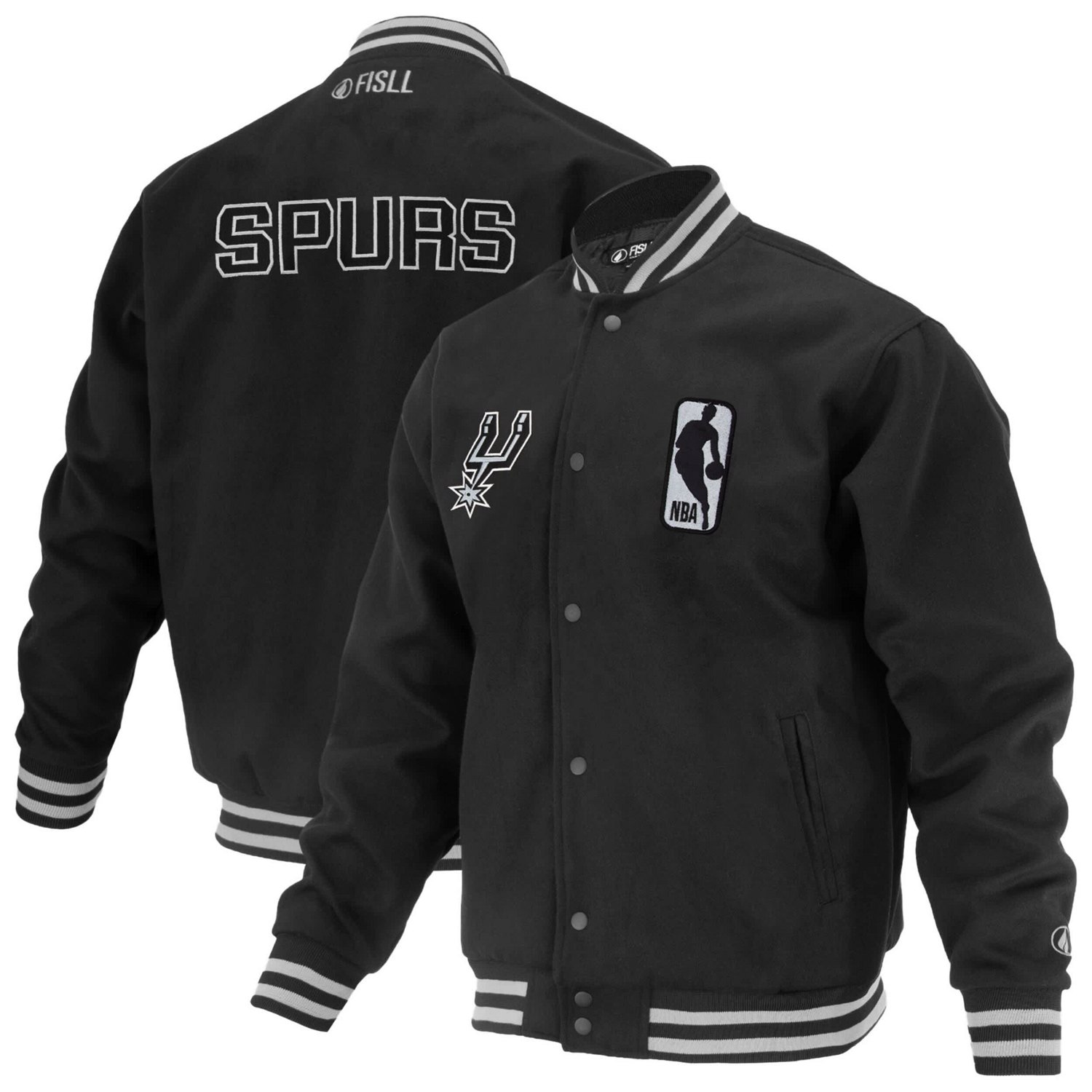 FISLL San Antonio Spurs Logoman Shadow Collection Full-Snap Varsity Jacket