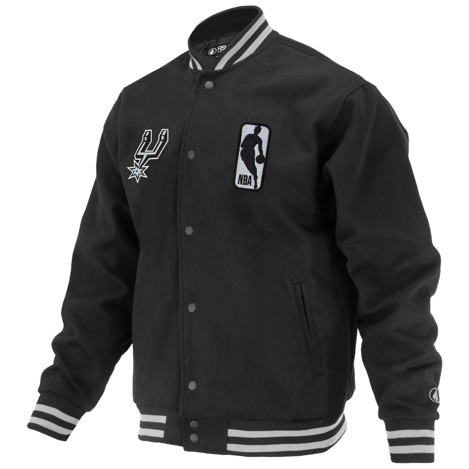 FISLL San Antonio Spurs Logoman Shadow Collection Full-Snap Varsity Jacket - view number 2