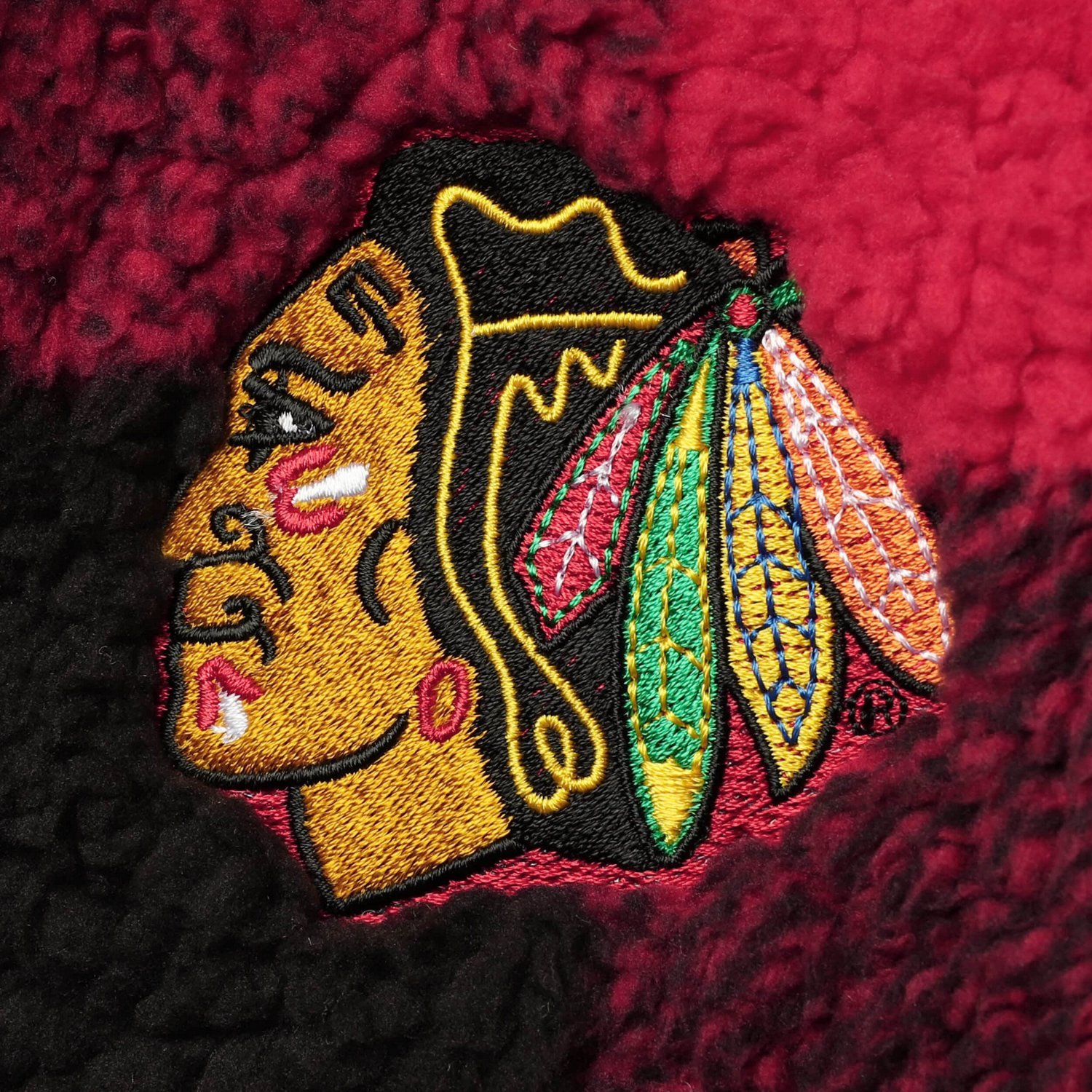 G-III 4Her by Carl Banks /Black Chicago Blackhawks Plaid Sherpa Quarter-Zip Jacket - view number 4