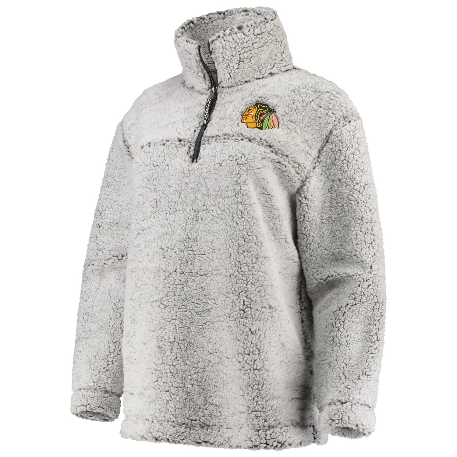 G-III 4Her by Carl Banks Chicago Blackhawks Sherpa Quarter-Zip Pullover Jacket - view number 2
