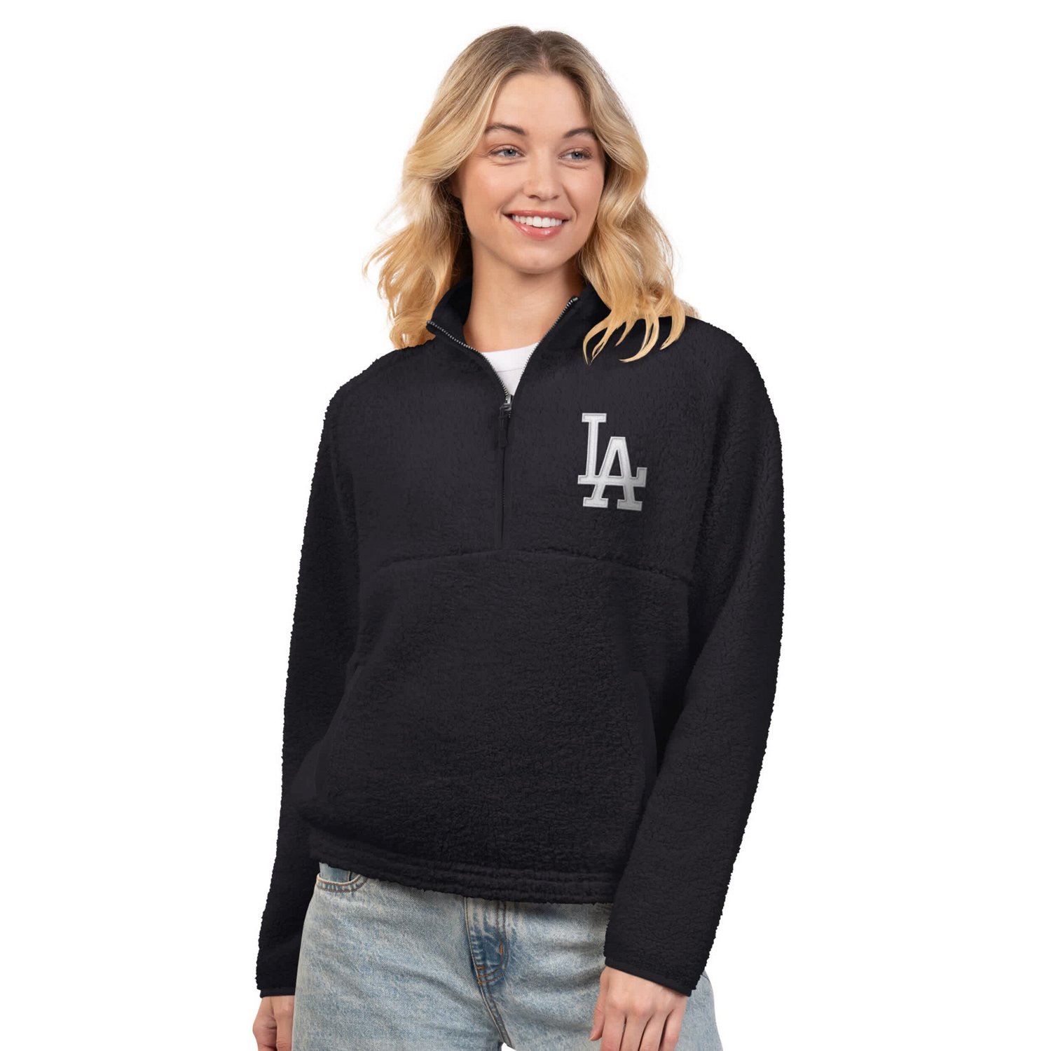 G-III 4Her by Carl Banks Los Angeles Dodgers Everst Sherpa Half-Zip Pullover