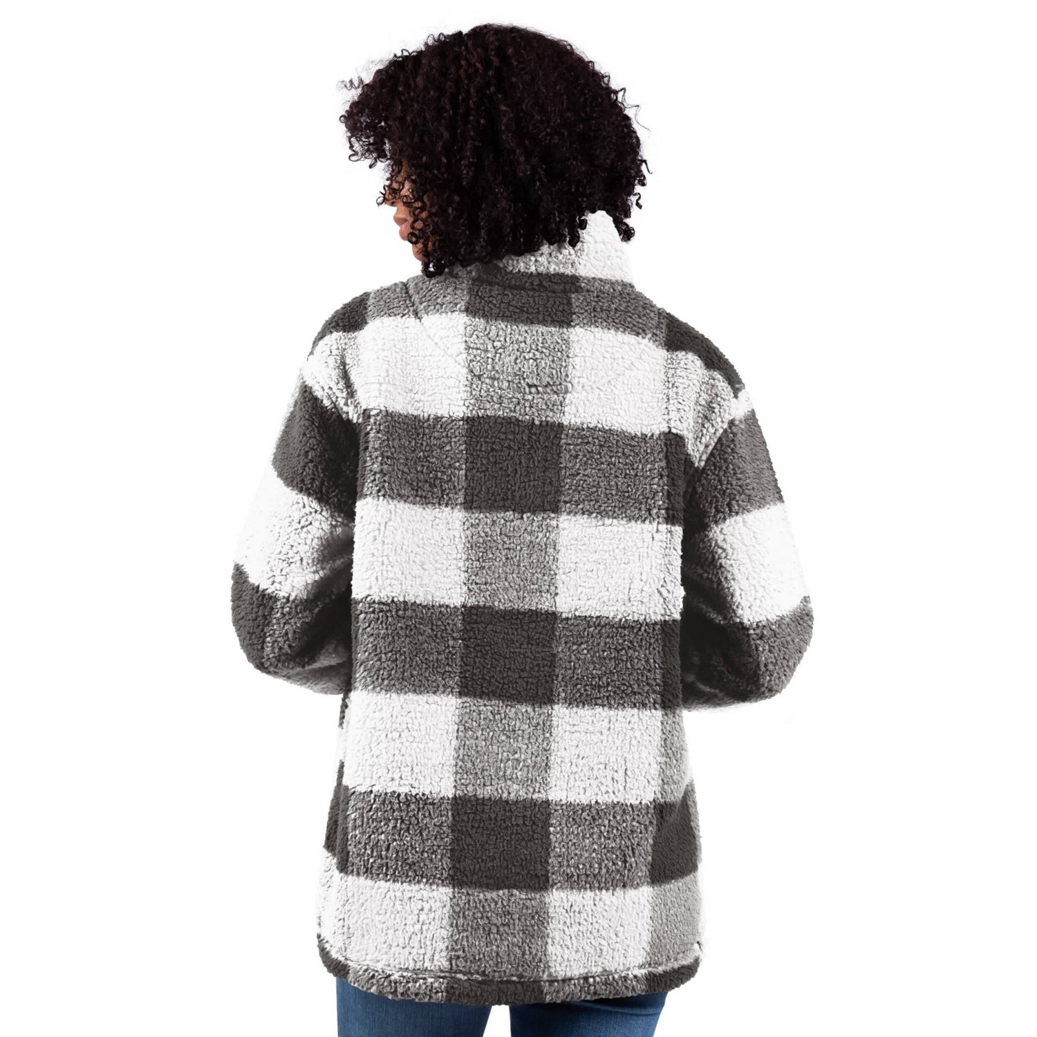 G-III 4Her by Carl Banks New York Yankees 24 7 Plaid Quarter-Zip Sherpa Jacket - view number 2