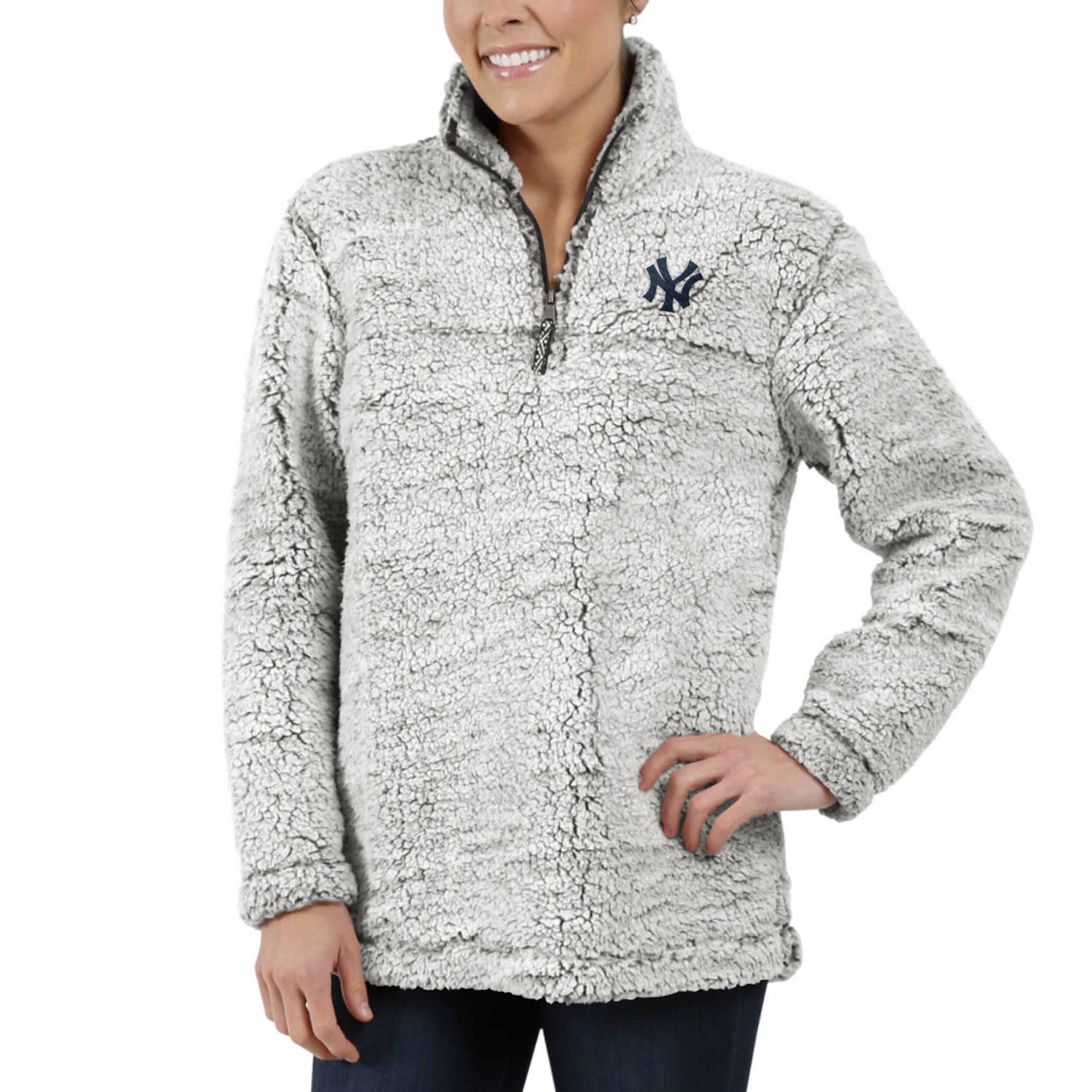 G-III 4Her by Carl Banks New York Yankees Sherpa Quarter-Zip Pullover Jacket - view number 4