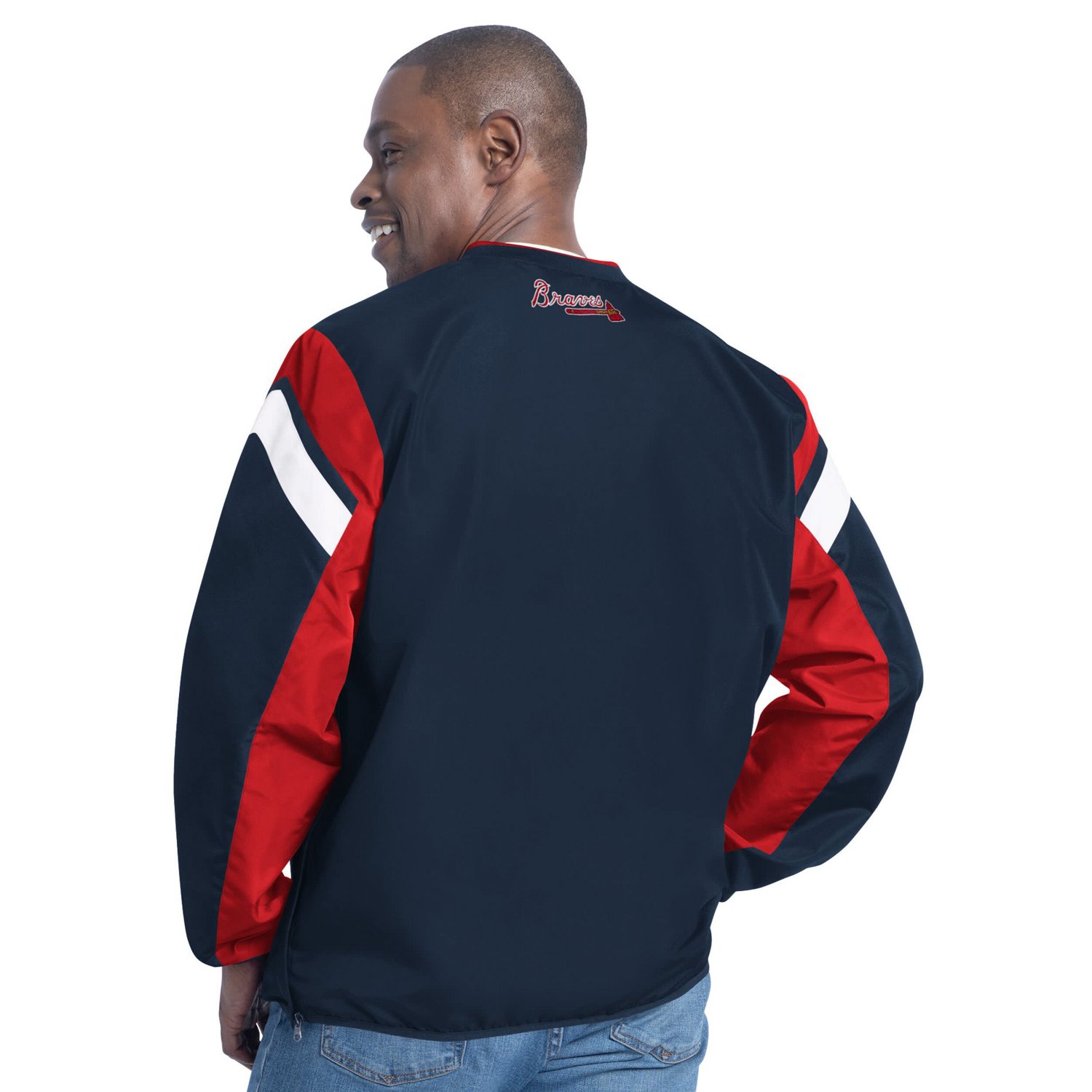 G-III Sports by Carl Banks Atlanta Braves Double Coverage V-Neck Pullover - view number 2