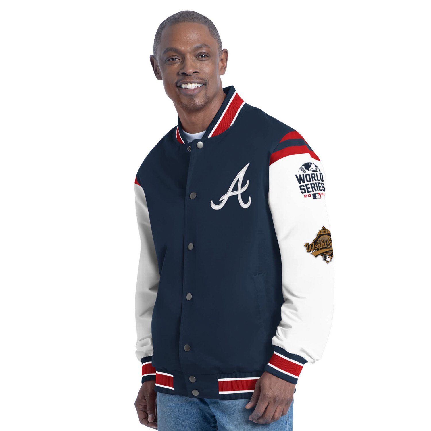 G-III Sports by Carl Banks Atlanta Braves Recruit Commemorative Full-Snap Varsity Jacket