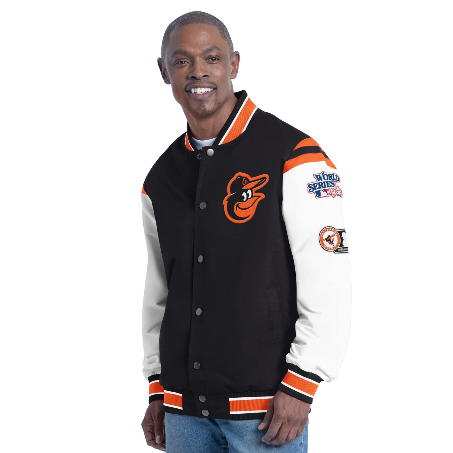 G-III Sports by Carl Banks Baltimore Orioles Recruit Commemorative Full-Snap Varsity Jacket                                      - view number 1