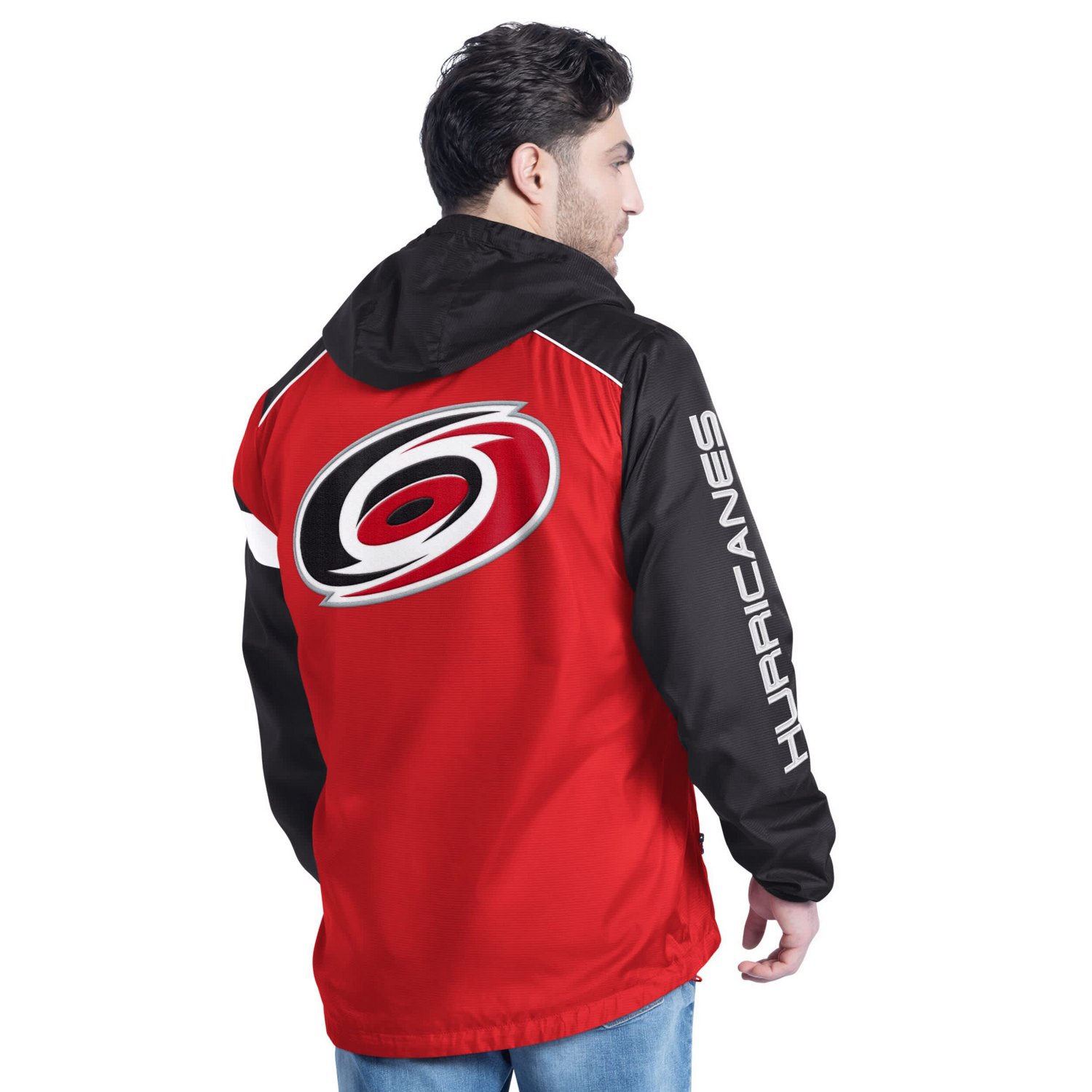 G-III Sports by Carl Banks Black Carolina Hurricanes Lateral Half-Zip Hoodie Jacket                                              - view number 2
