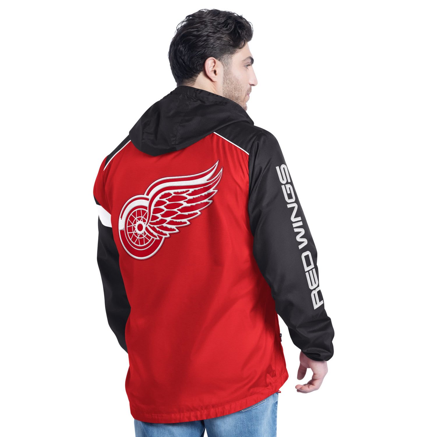 G-III Sports by Carl Banks Black Detroit Wings Lateral Half-Zip Hoodie Jacket - view number 2