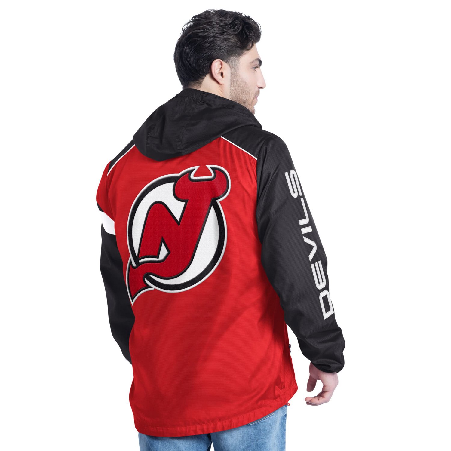 G-III Sports by Carl Banks Black New Jersey Devils Lateral Half-Zip Hoodie Jacket - view number 2