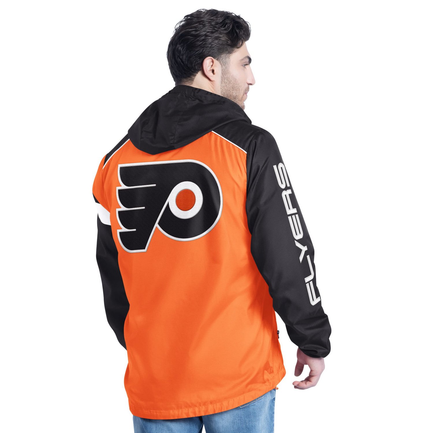 G-III Sports by Carl Banks Black Philadelphia Flyers Lateral Half-Zip Hoodie Jacket - view number 2