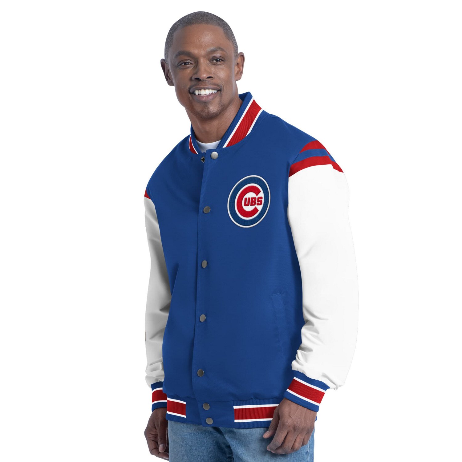 G-III Sports by Carl Banks Chicago Cubs Recruit Commemorative Full-Snap Varsity Jacket