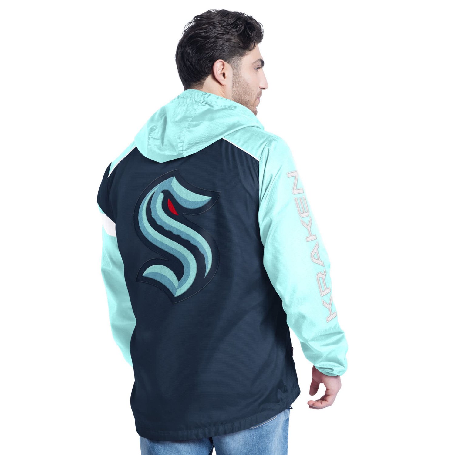 G-III Sports by Carl Banks Deep Sea Light Seattle Kraken Lateral Half-Zip Hoodie Jacket - view number 2