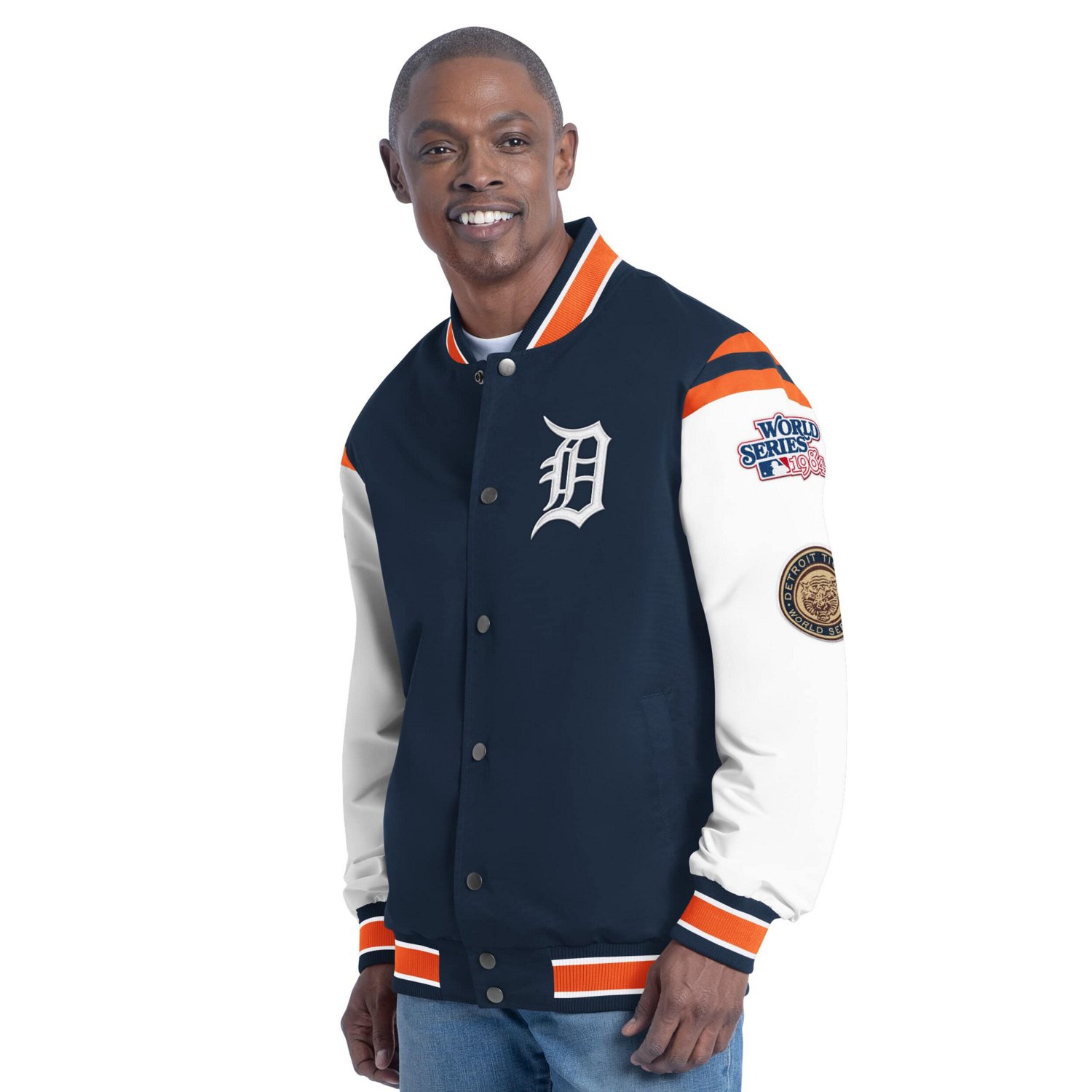 G-III Sports by Carl Banks Detroit Tigers Recruit Commemorative Full-Snap Varsity Jacket                                        
