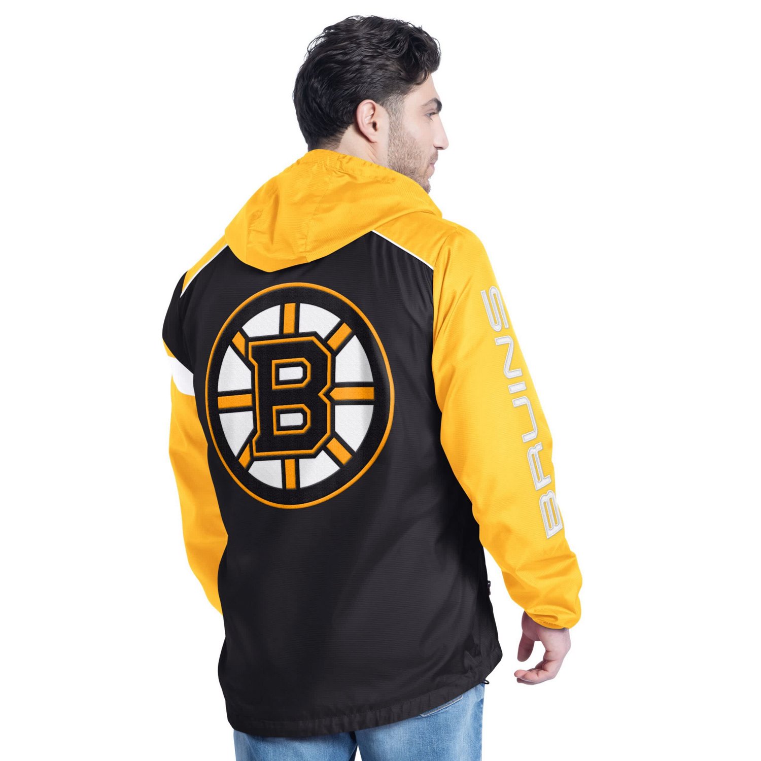 G-III Sports by Carl Banks Gold Boston Bruins Lateral Half-Zip Hoodie Jacket                                                     - view number 2