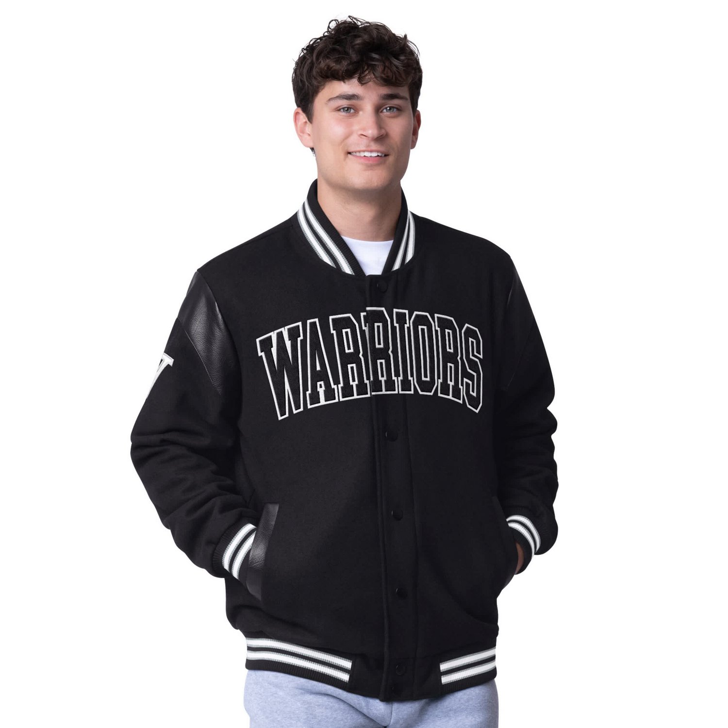 G-III Sports by Carl Banks Golden State Warriors Clutch Hitter Full-Snap Varsity Jacket