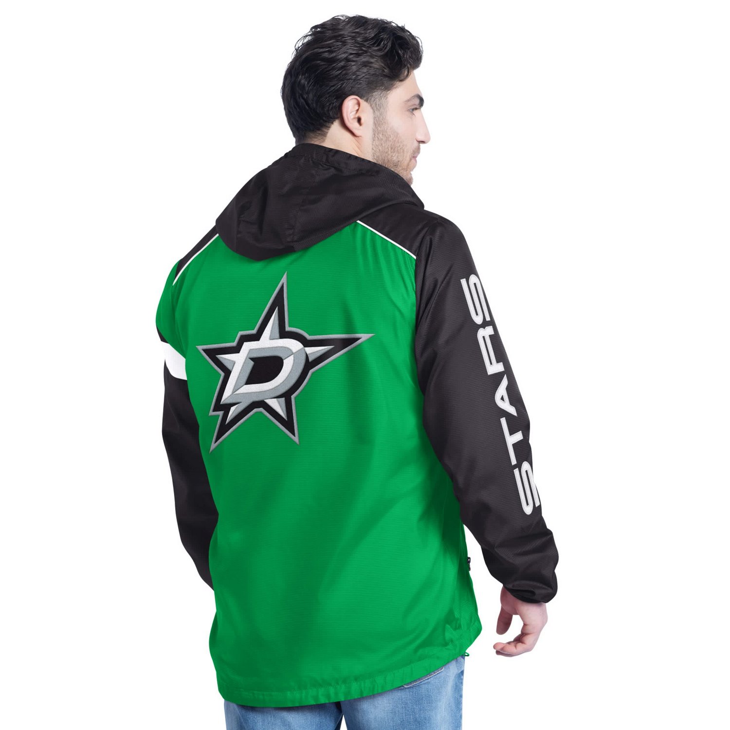 G-III Sports by Carl Banks Kelly Black Dallas Stars Lateral Half-Zip Hoodie Jacket - view number 2