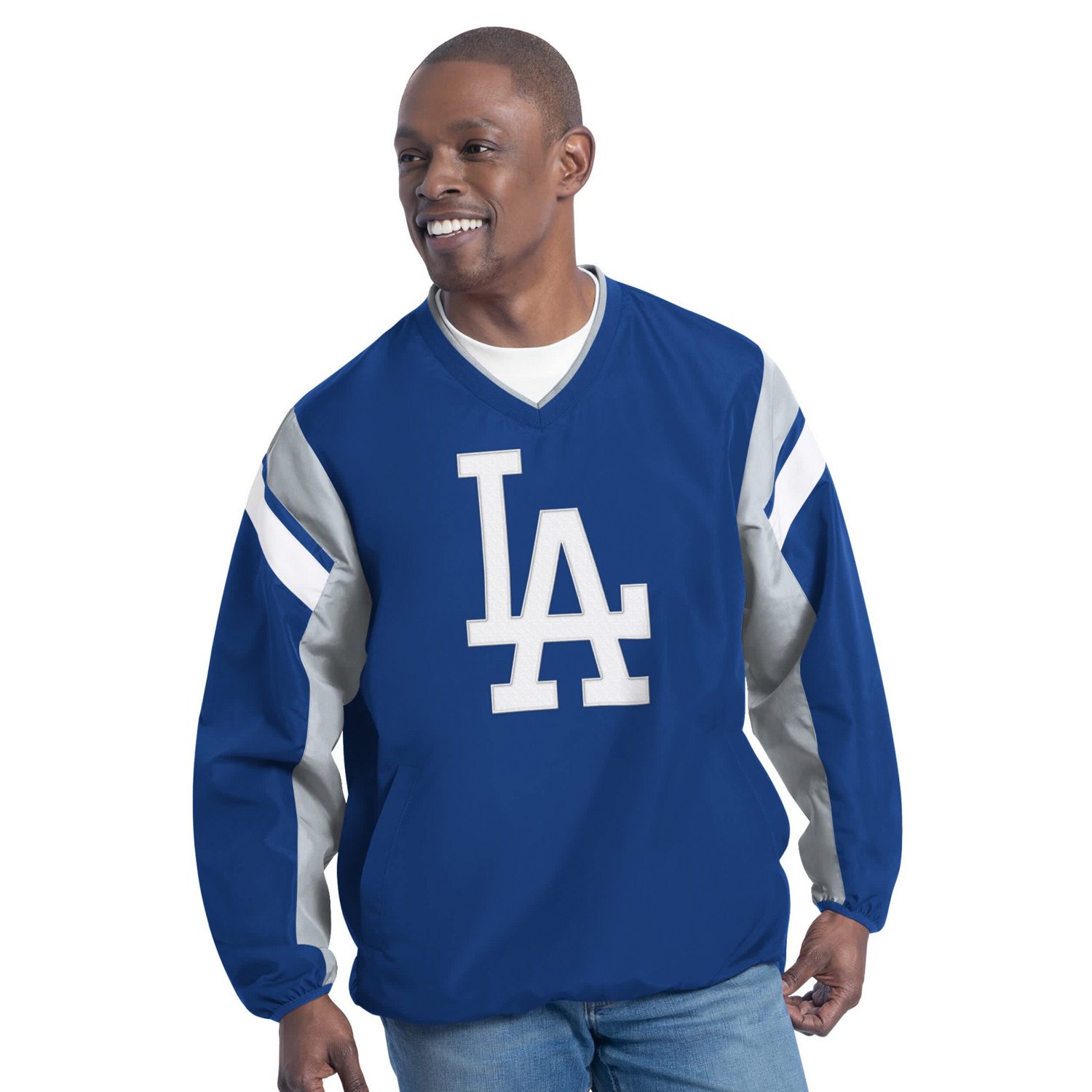 G-III Sports by Carl Banks Los Angeles Dodgers Double Coverage V-Neck Pullover                                                  