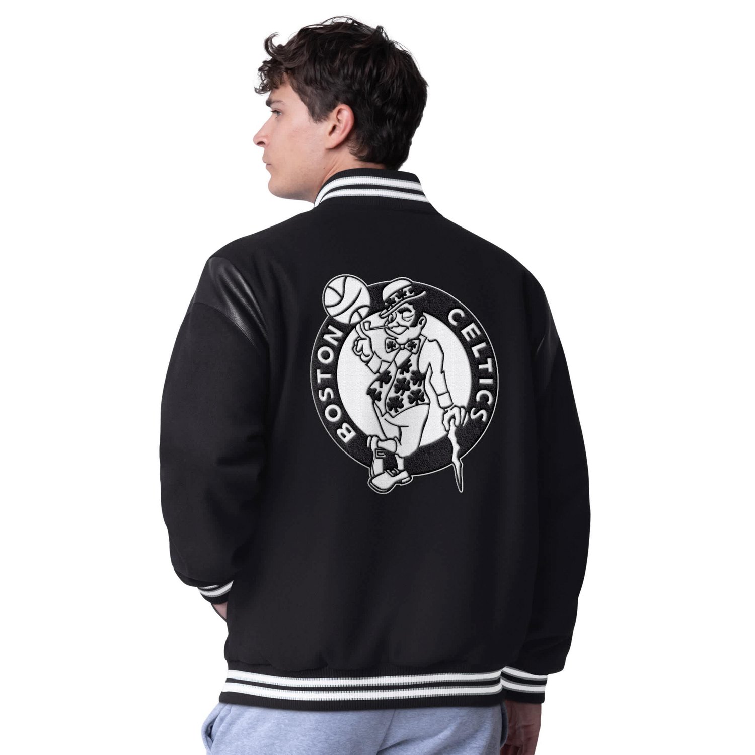 G-III Sports by Carl Banks Men’s Boston Celtics Clutch Hitter Full-Snap Varsity Jacket - view number 2