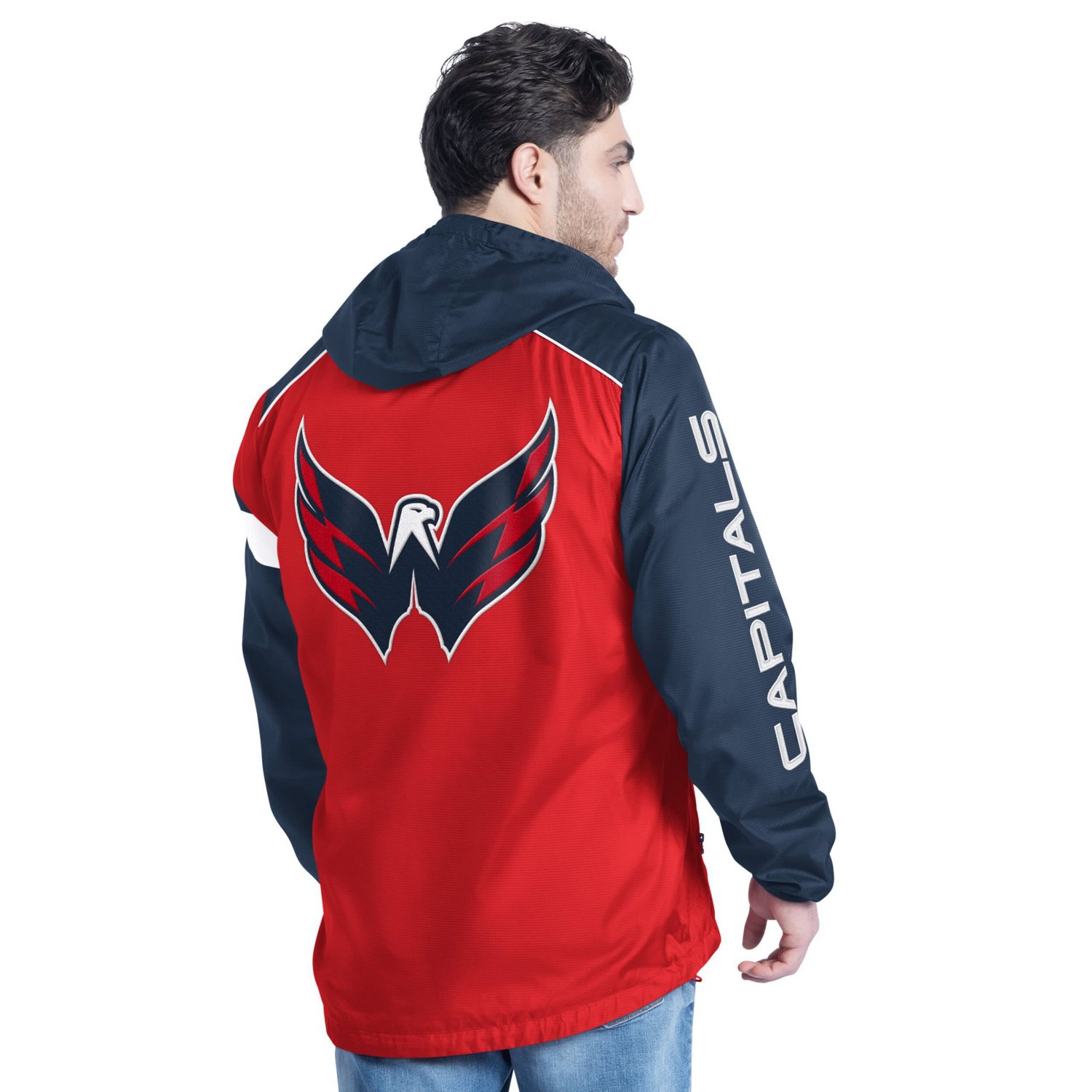 G-III Sports by Carl Banks Navy Washington Capitals Lateral Half-Zip Hoodie Jacket                                               - view number 2