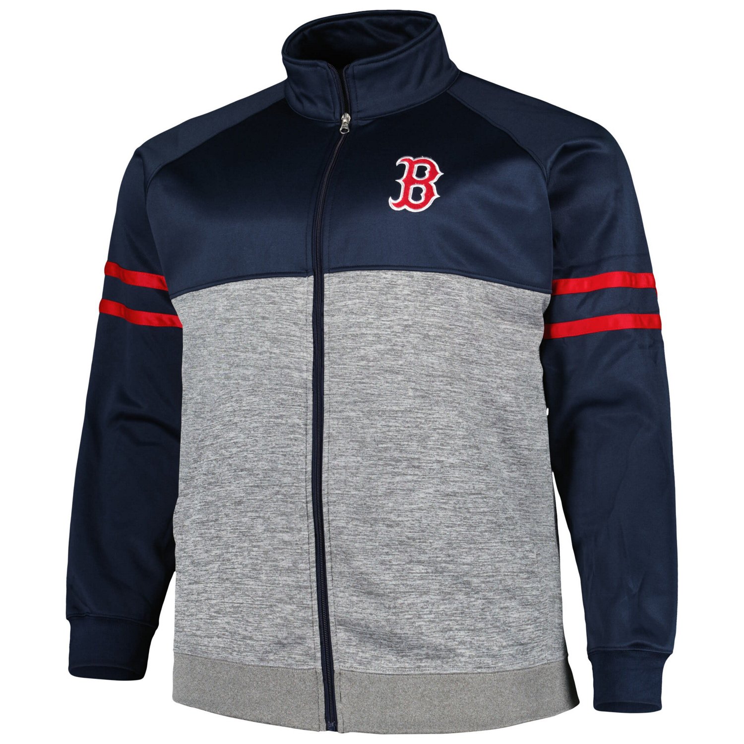 Heather Gray Boston Red Sox Big  Tall Raglan Full-Zip Track Jacket