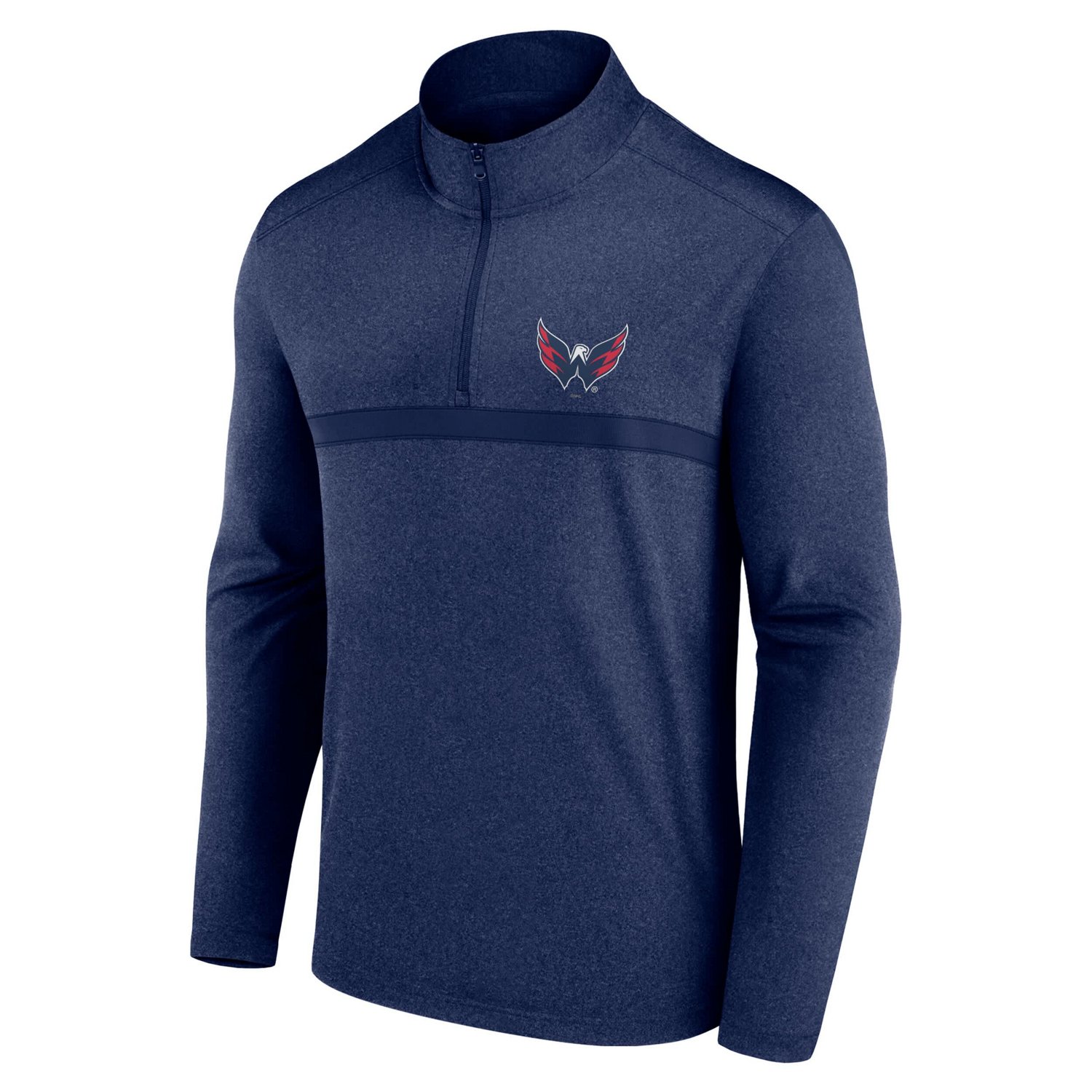 Heather Washington Capitals Head-to-Head Raglan Quarter-Zip Top