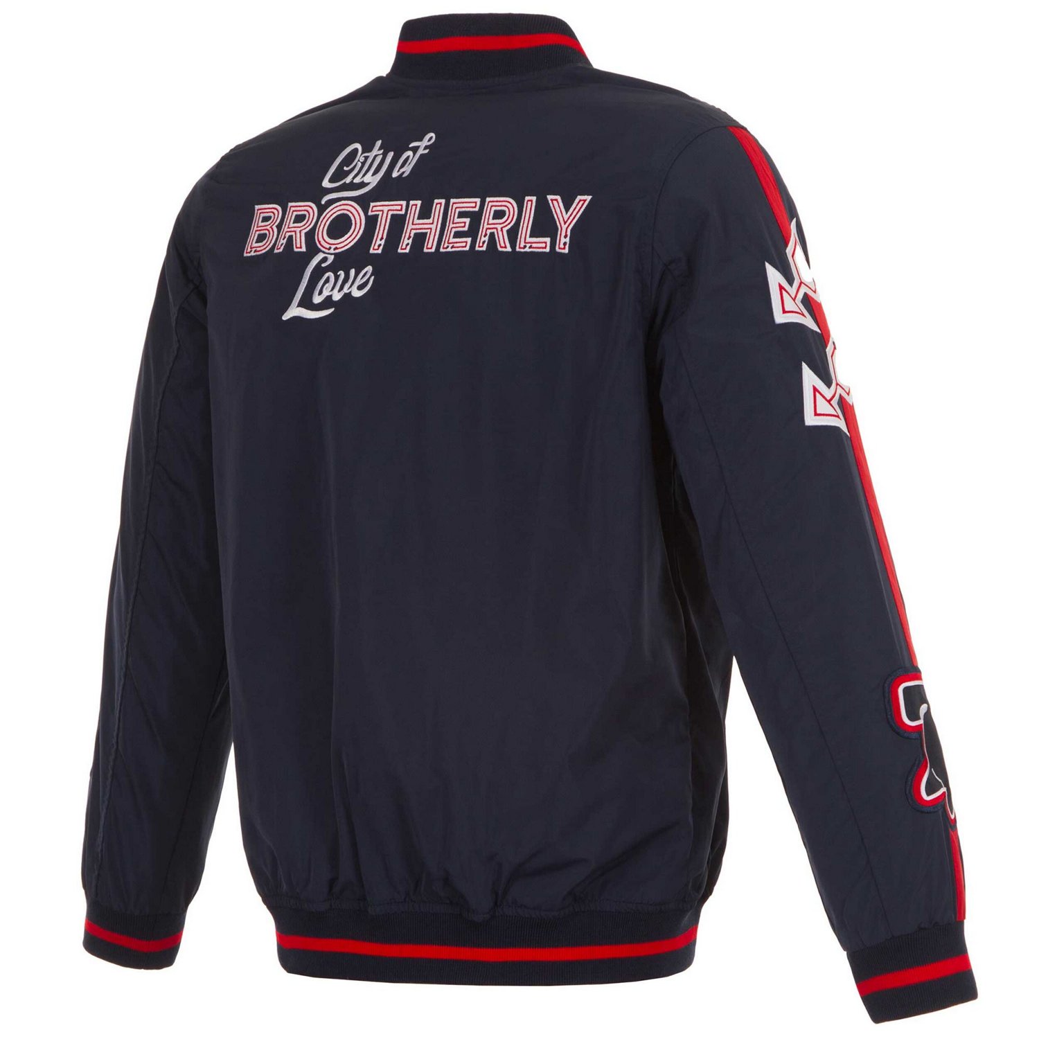 JH Design Men’s Philadelphia 76ers 2023/24 City Edition Nylon Full-Zip Bomber Jacket - view number 3