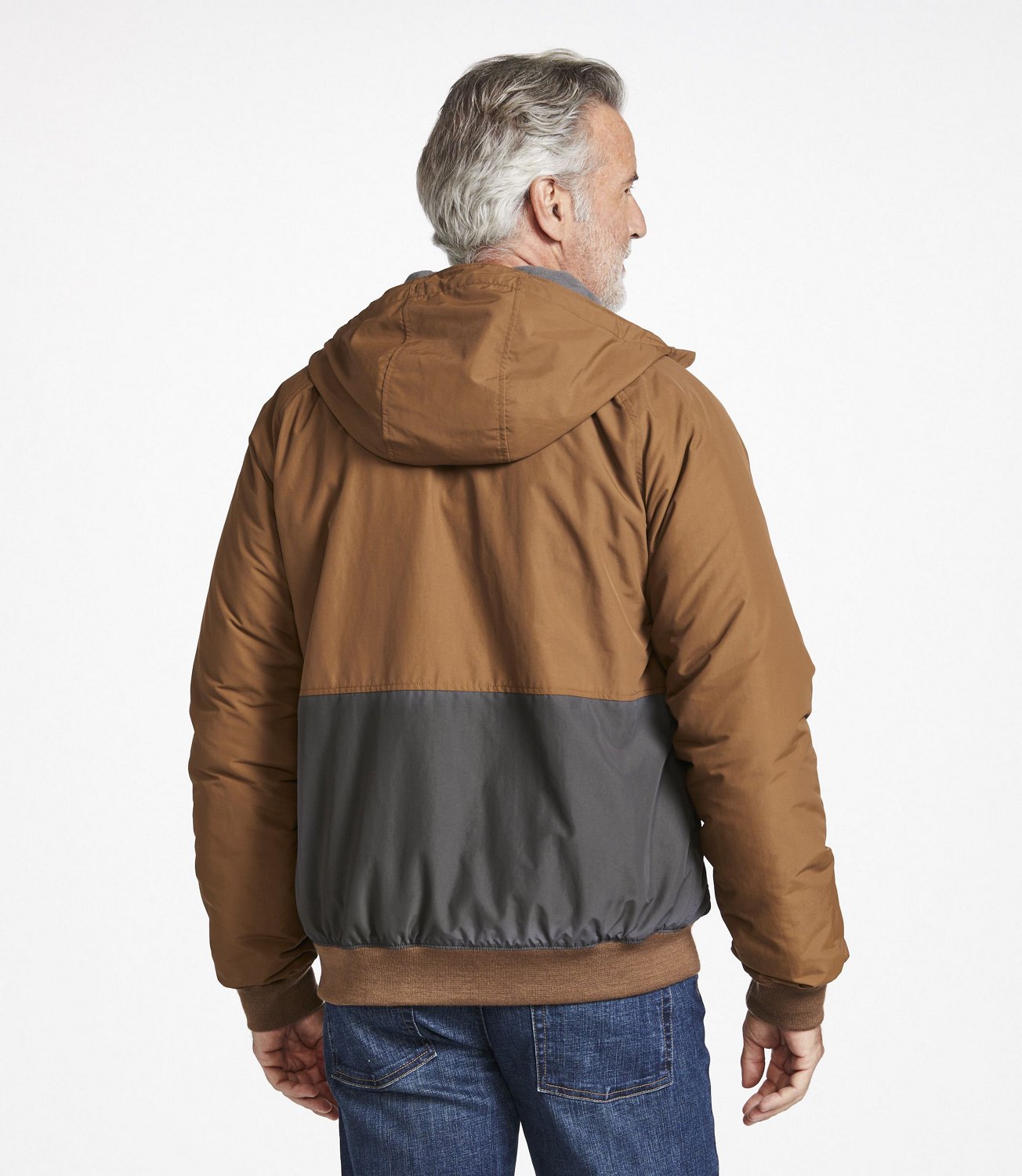 Men's Insulated 3-Season Colorblock Bomber Hooded Jacket, - view number 3