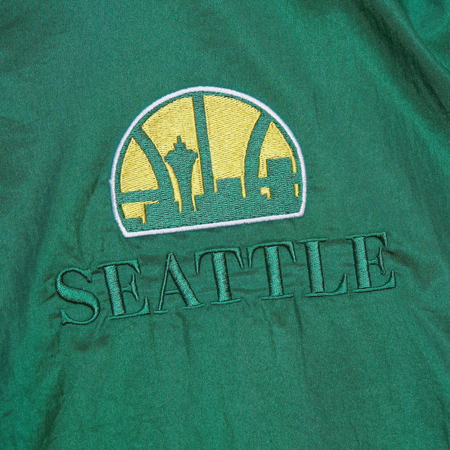 Mitchell & Ness Adults' Seattle Supersonics Hardwood Classics Team OG 3.0 Anorak 1/2 Zip Windbreaker Jacket