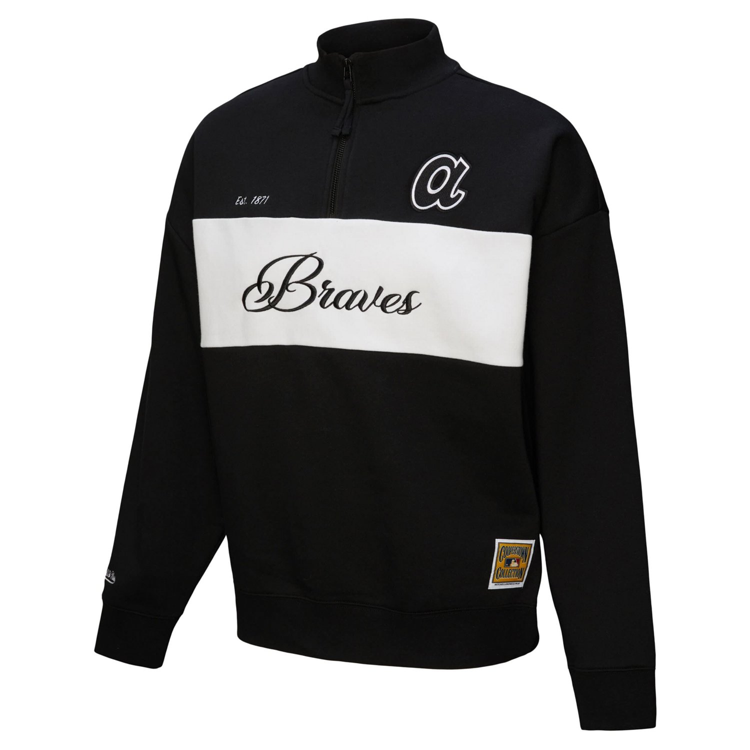 Mitchell  Ness Atlanta Braves Quarter-Zip Pullover Top - view number 2