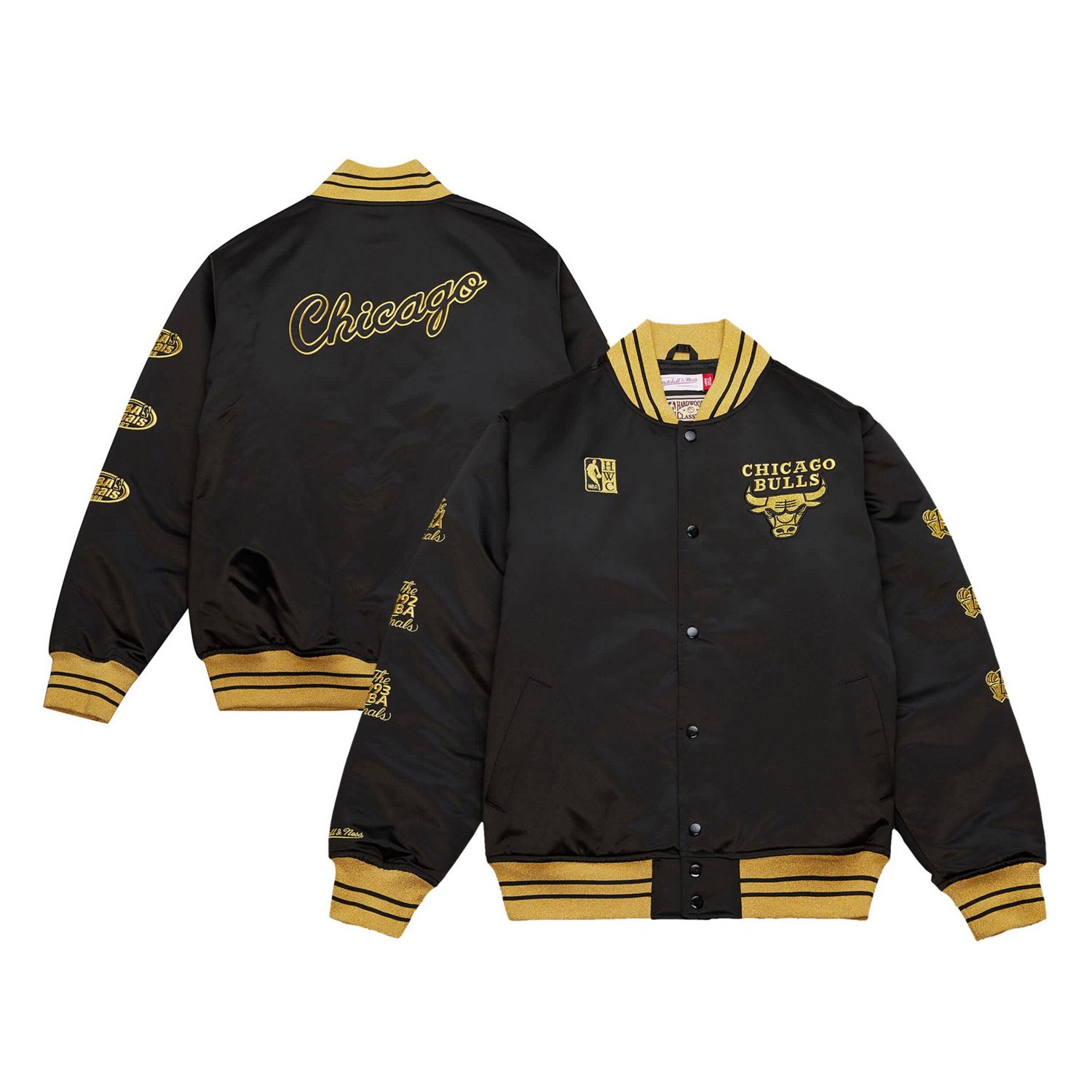 Mitchell  Ness Chicago Bulls Hardwood Classics MVP Satin Full-Snap Jacket                                                        - view number 1